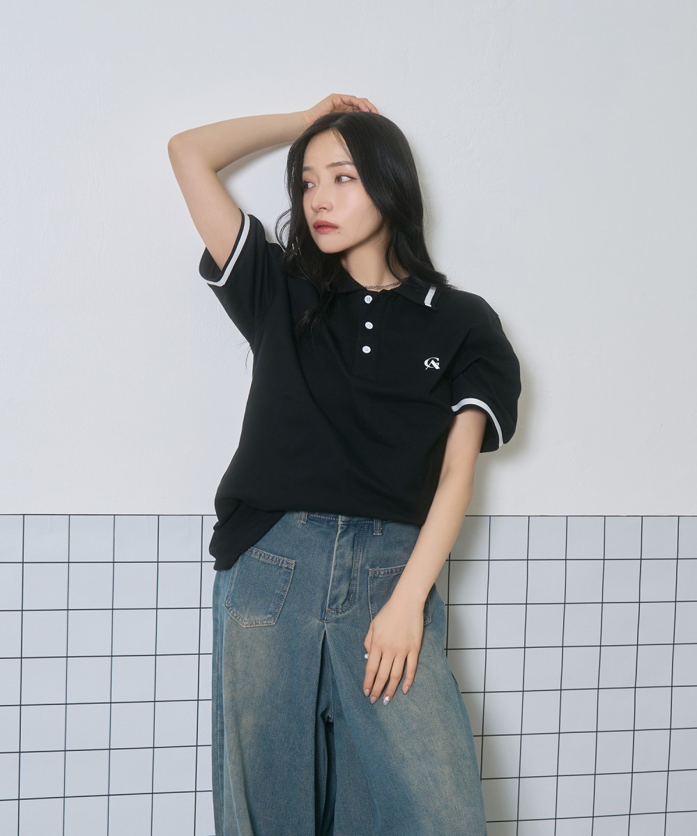 UNISEX ポロラインT