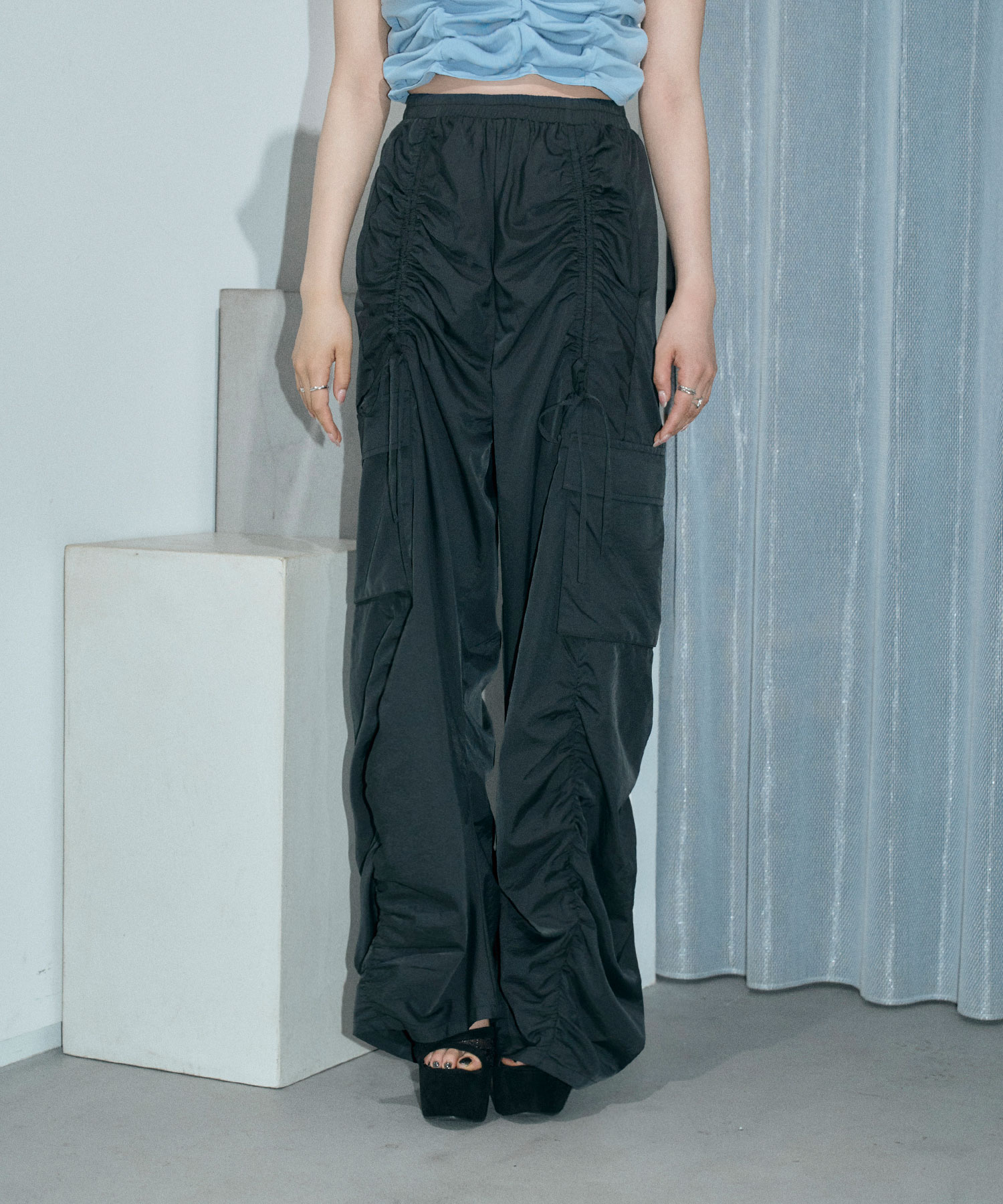 ギャザーリボンカーゴパンツ