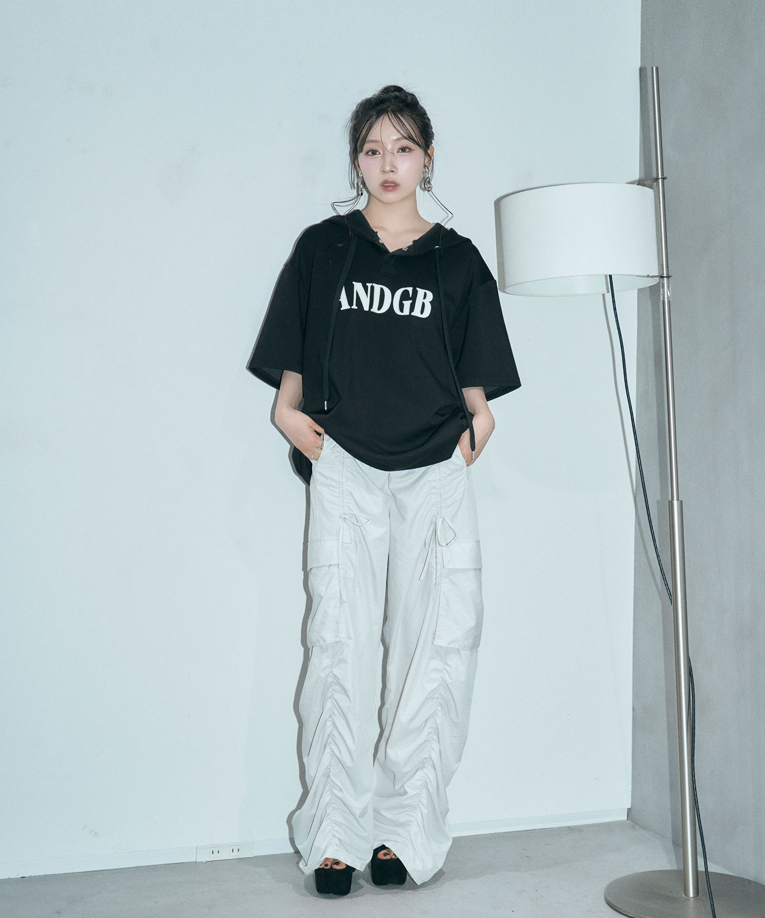 ギャザーリボンカーゴパンツ