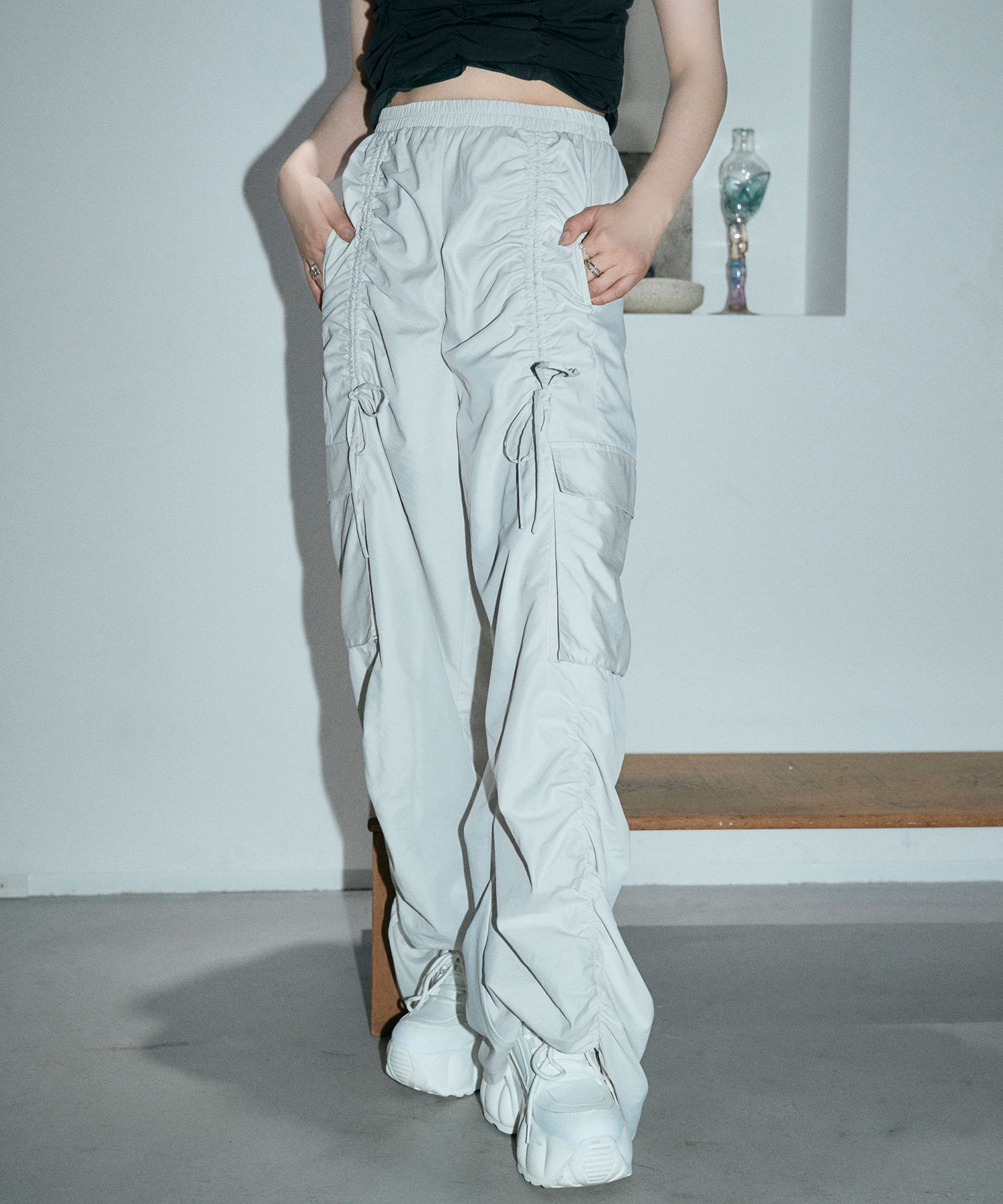 ギャザーリボンカーゴパンツ