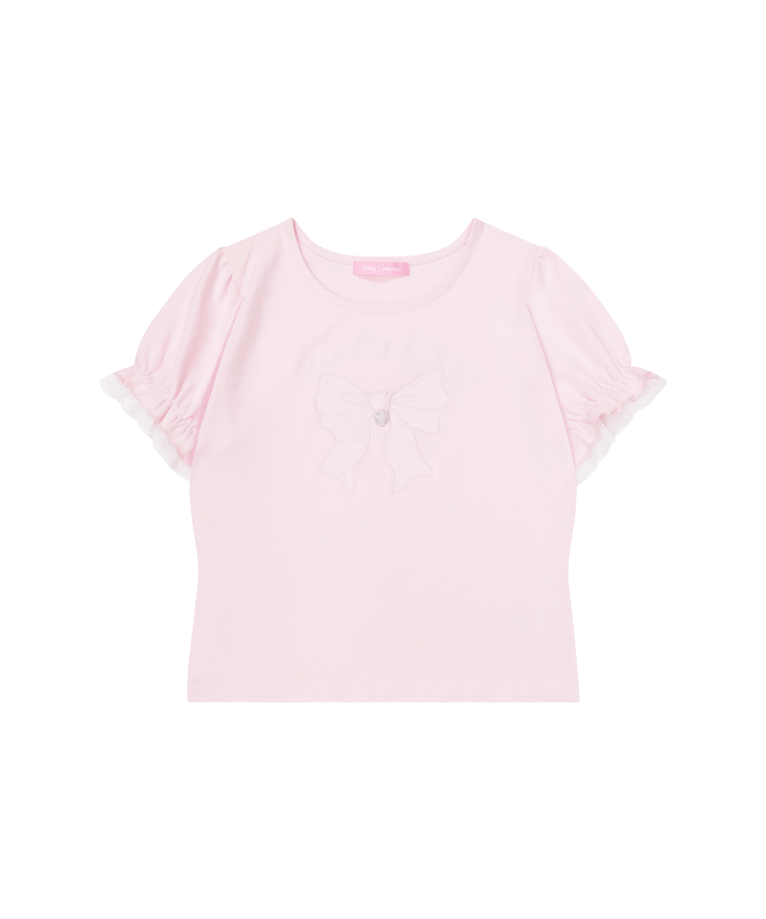 レースリボンAPパフスリーブTシャツ