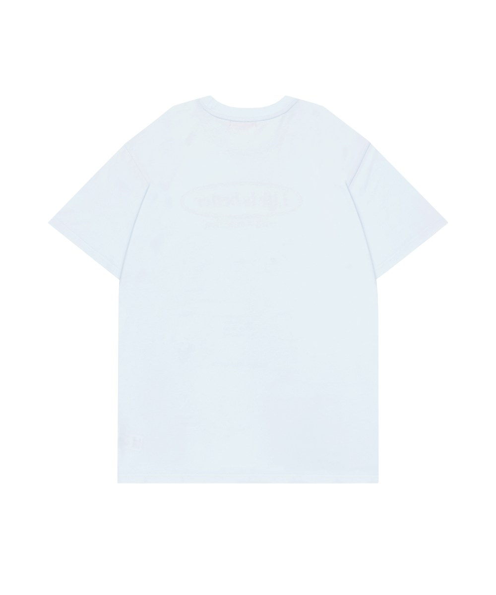 white dog プリントTシャツ