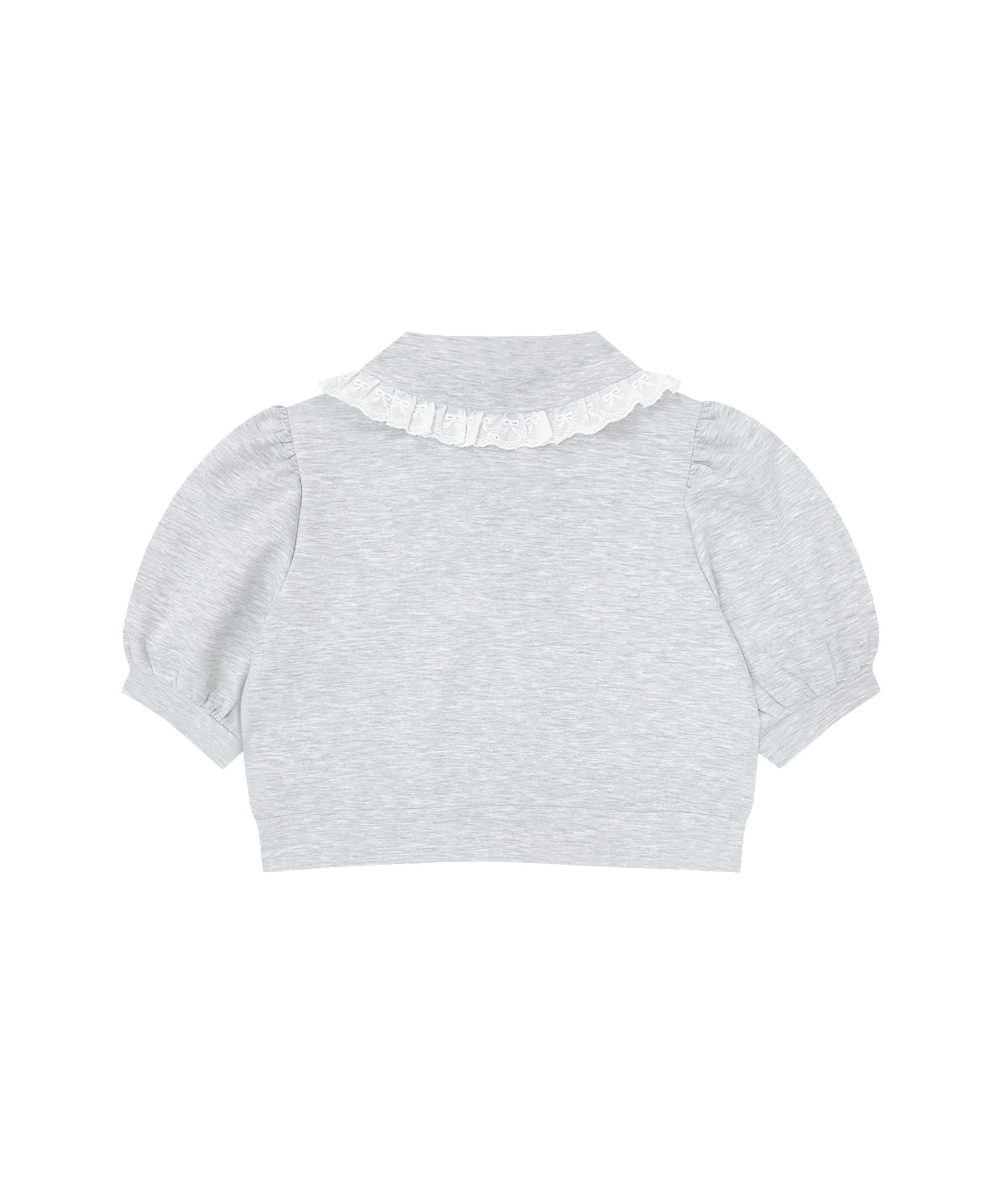 コットンレースハーフジップセット