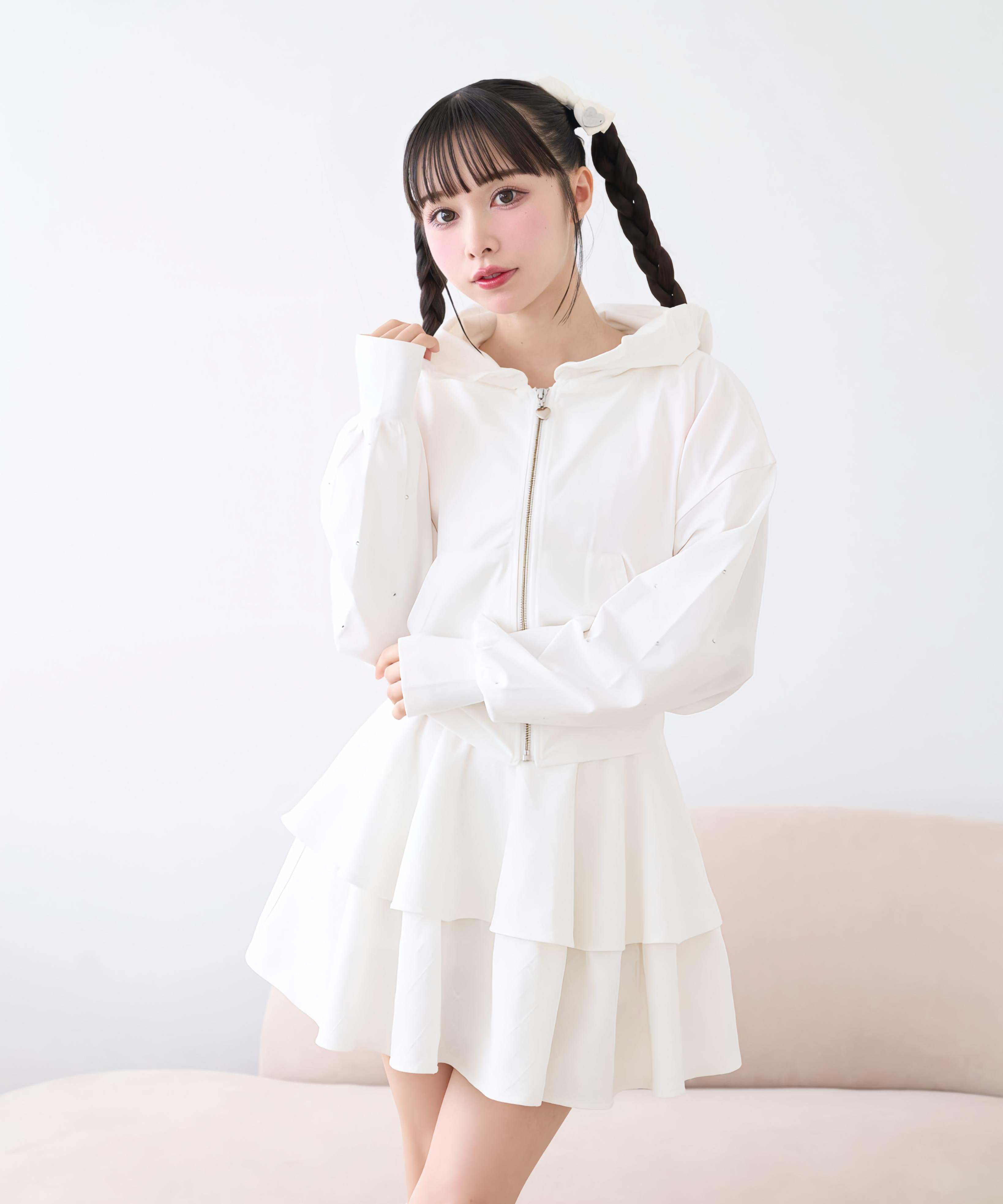 袖ラインストーンUVカットパーカー