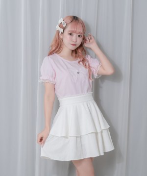 レースリボンAPパフスリーブTシャツ