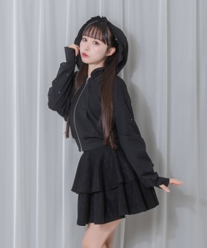 袖ラインストーンUVカットパーカー