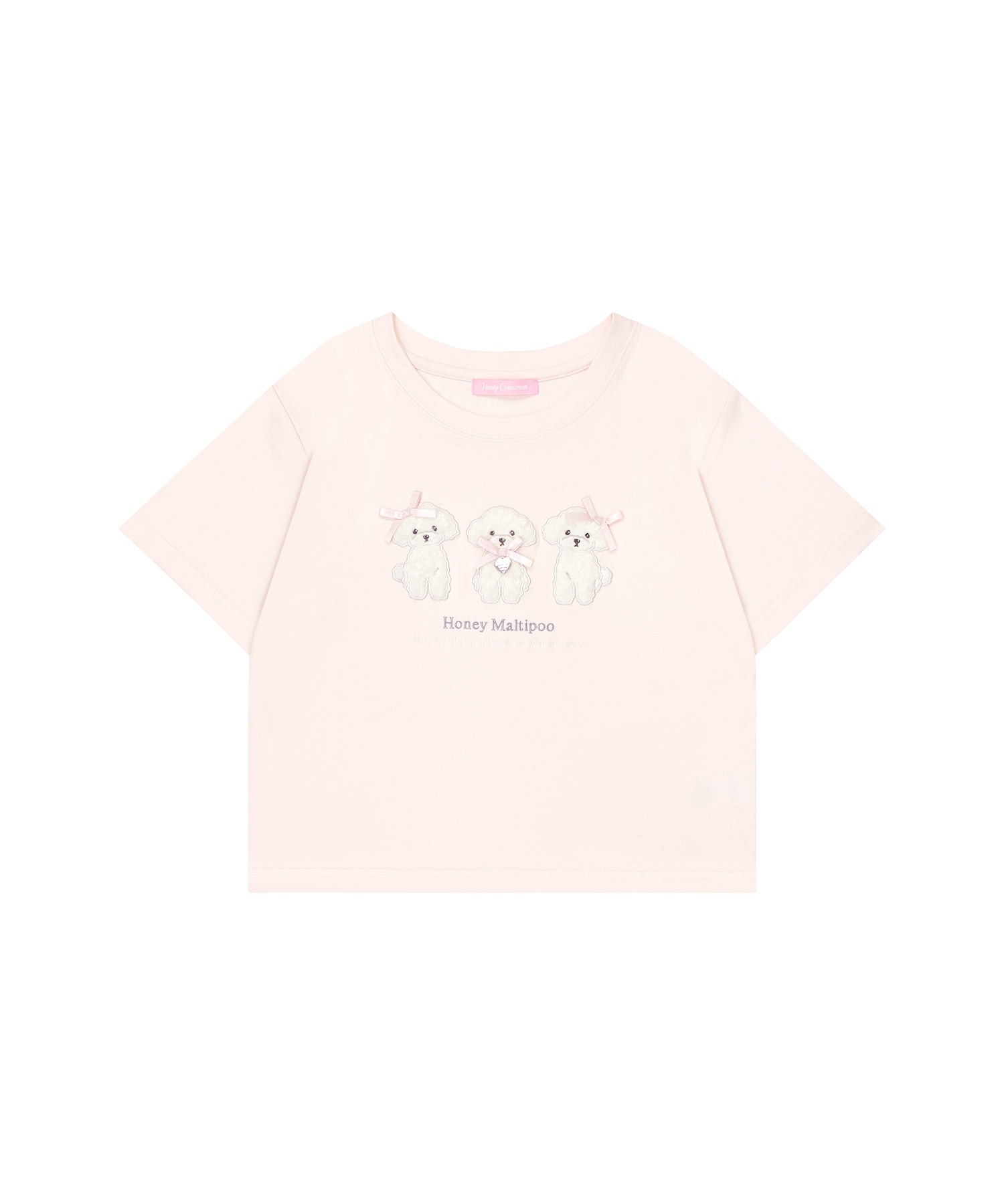 プードルアップリケTシャツ