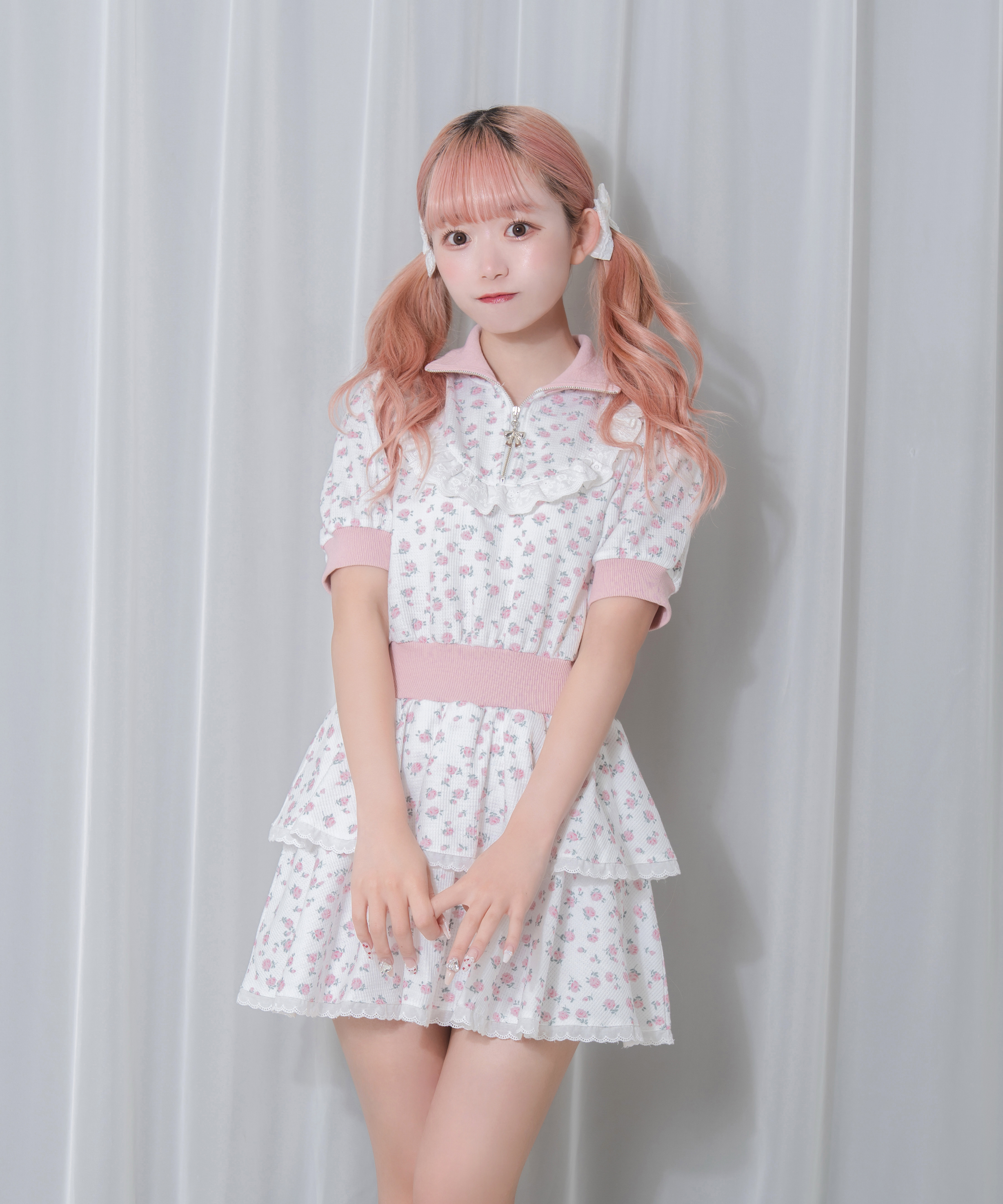 新品タグ付き ハニーシナモン ワンピース セットアップ ピンク フリーサイズ 新品タグ付き ハニーシナモン ワンピース セットアップ ピンク
