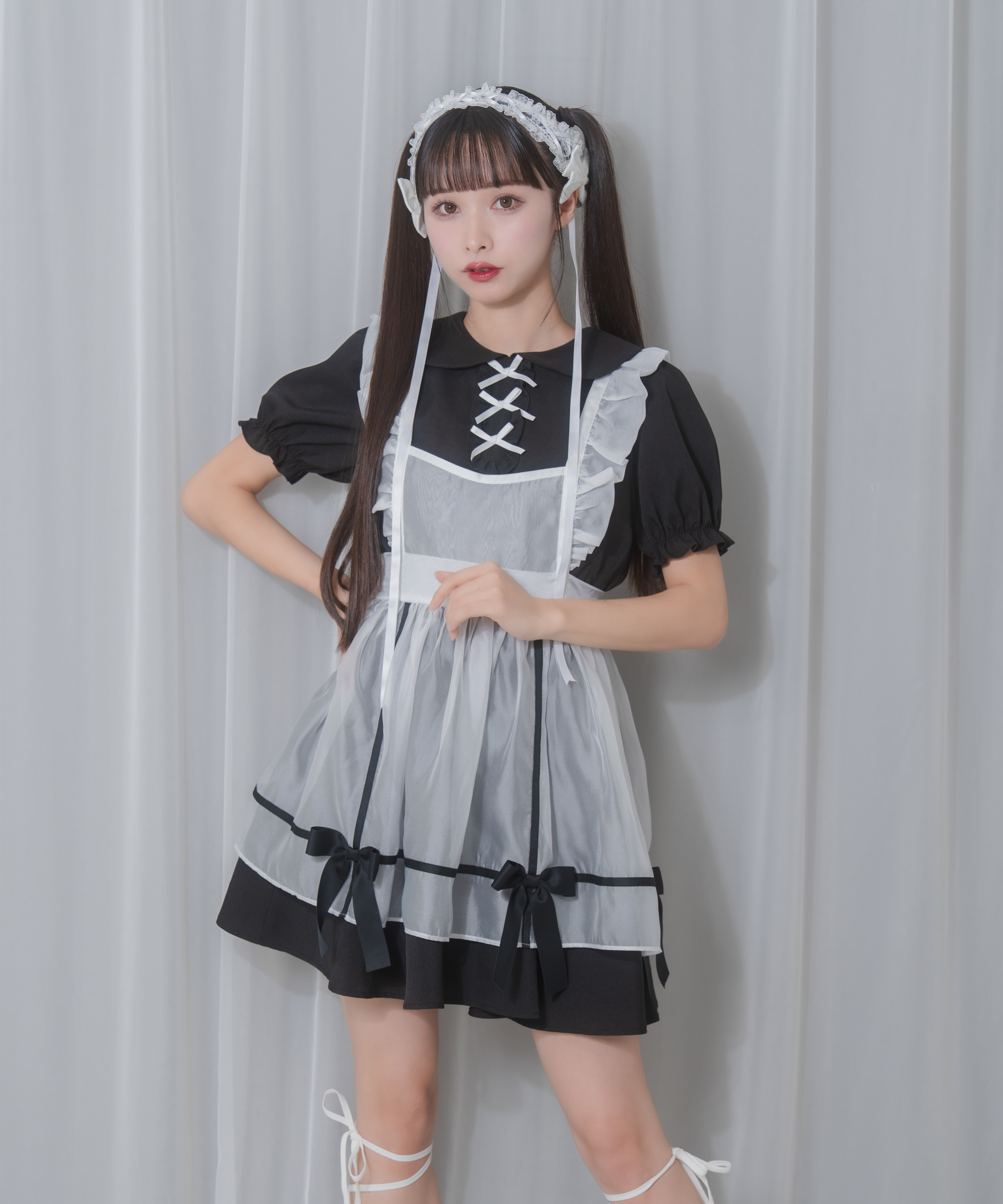 シアーエプロンセットワンピース