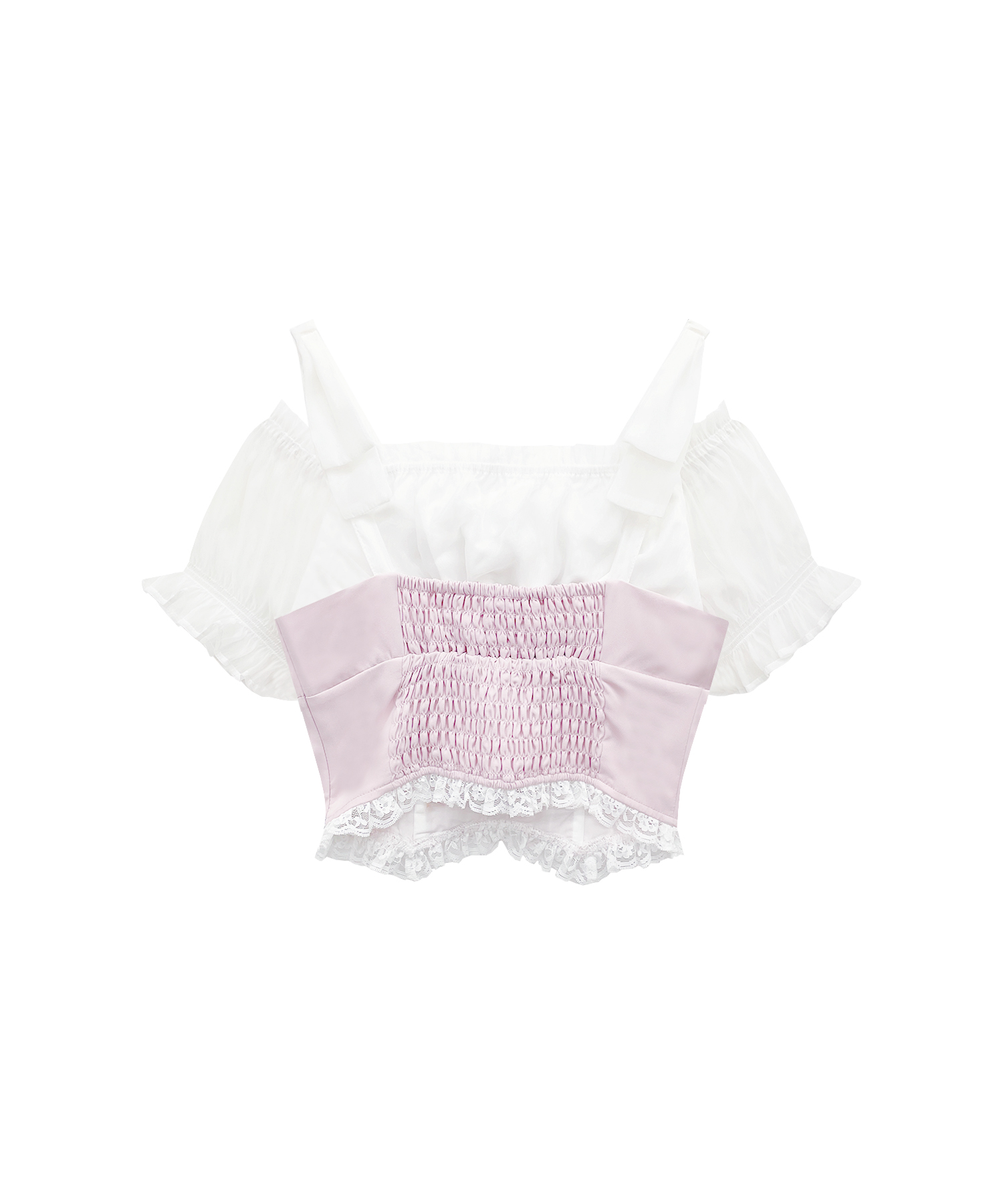 肩リボンビスチェオフショルセットアップ