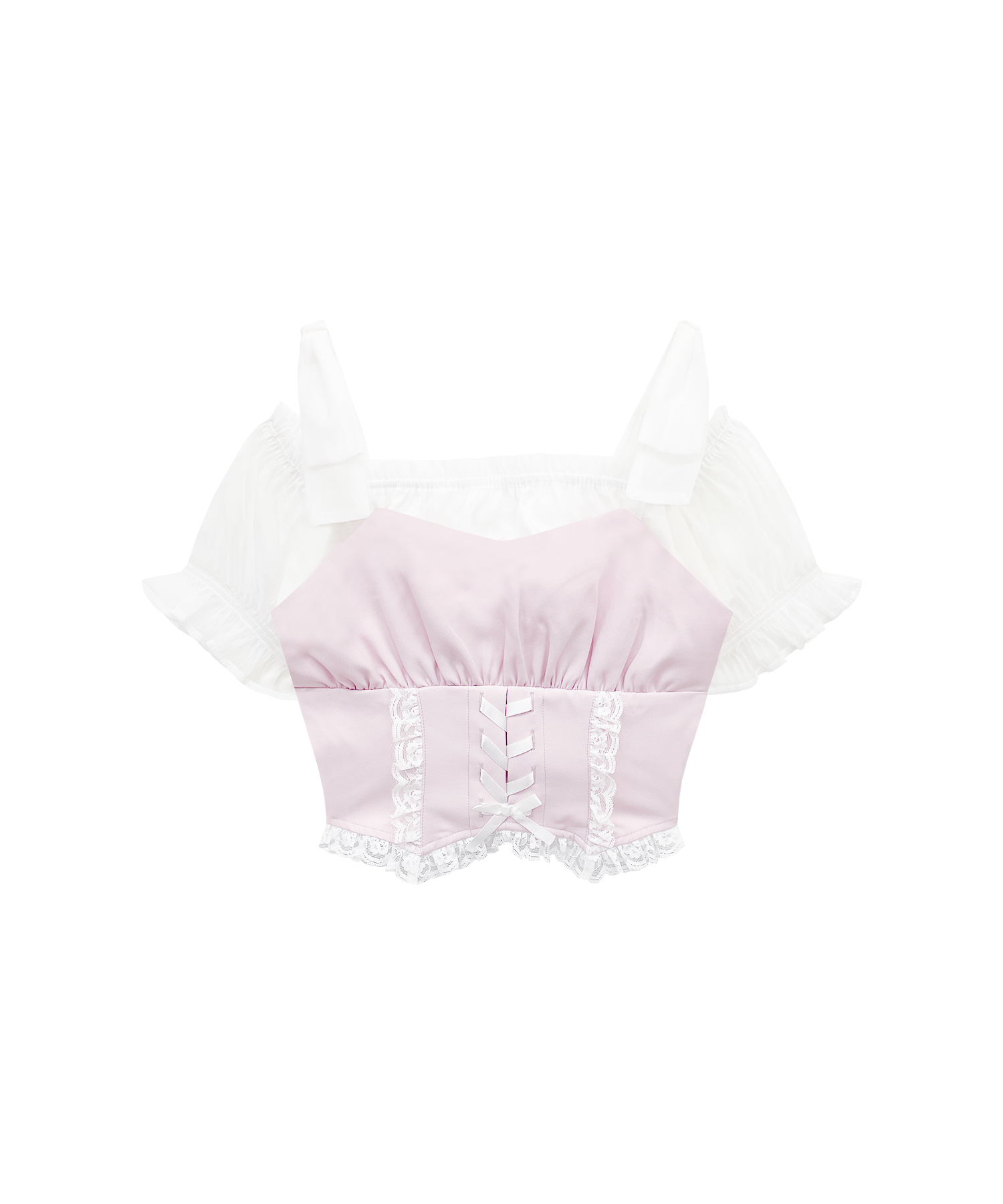 肩リボンビスチェオフショルセットアップ