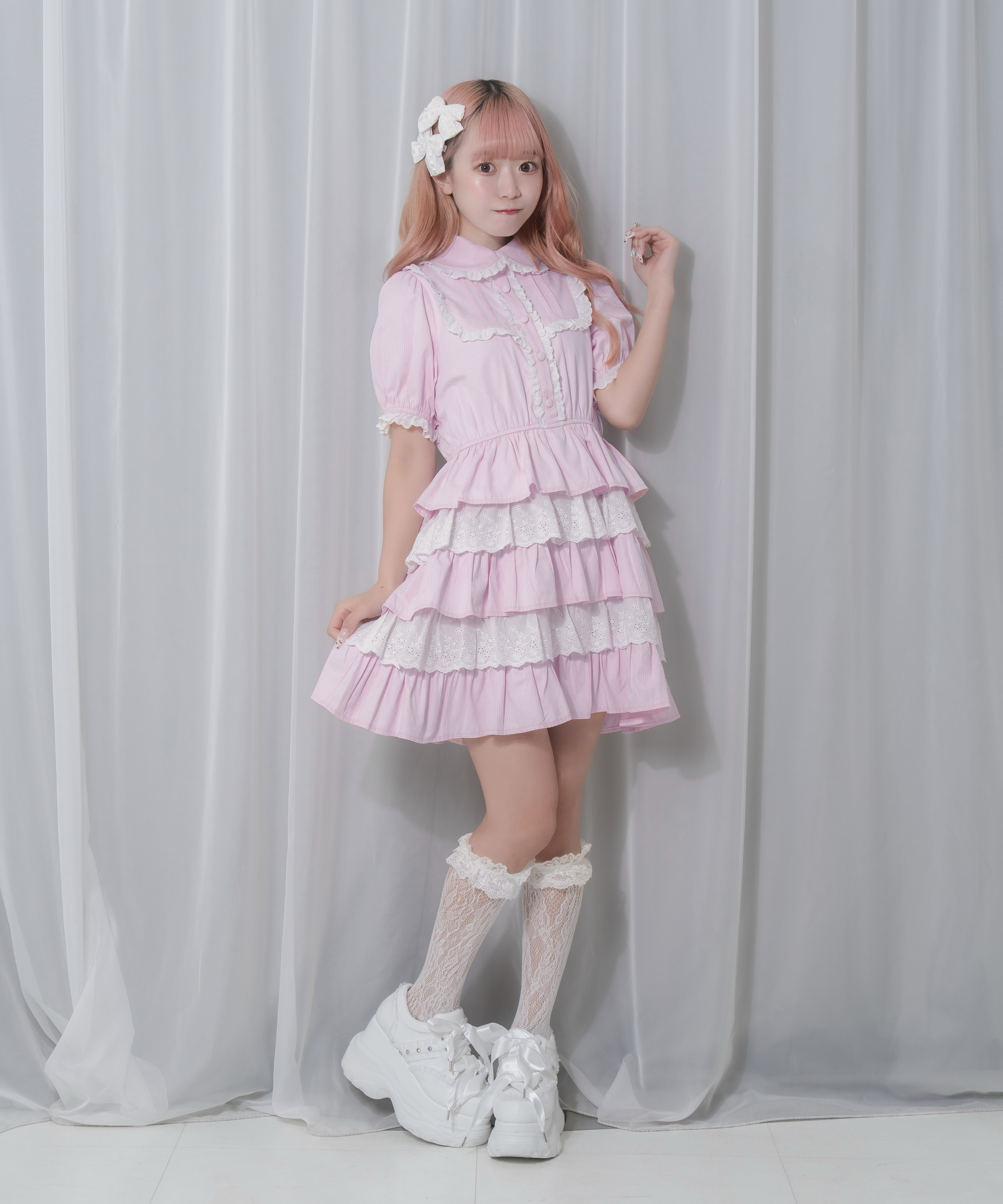 ワンピース rose charm cotton race mini onepiece RM242OP0725_4.jpg
