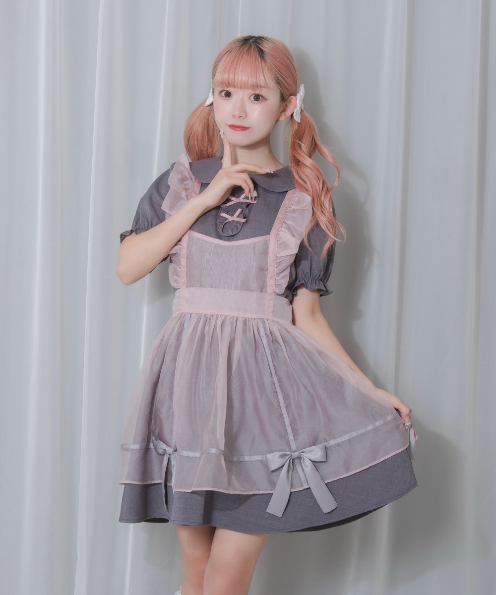 シアーエプロンセットワンピース