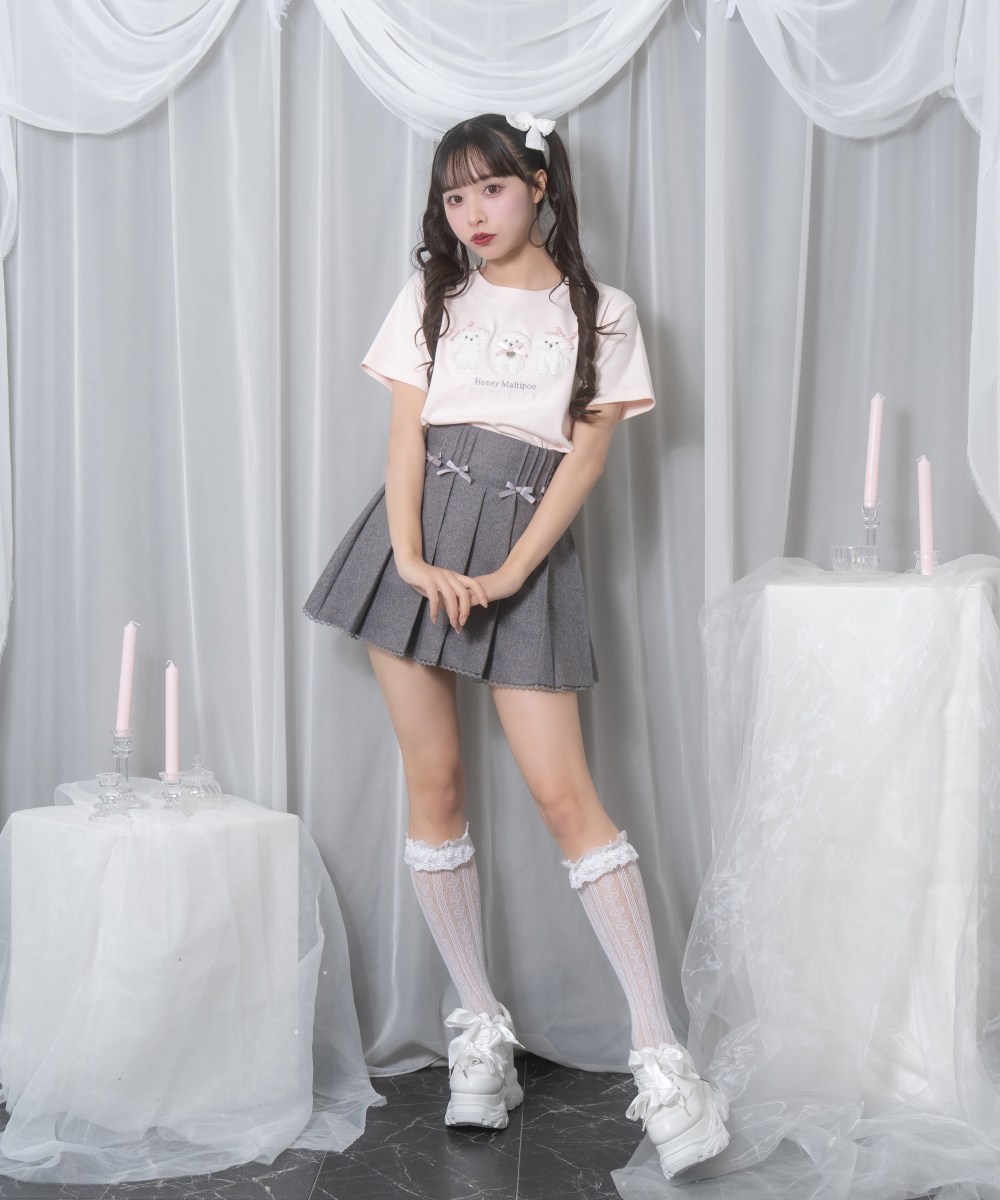 プードルアップリケTシャツ