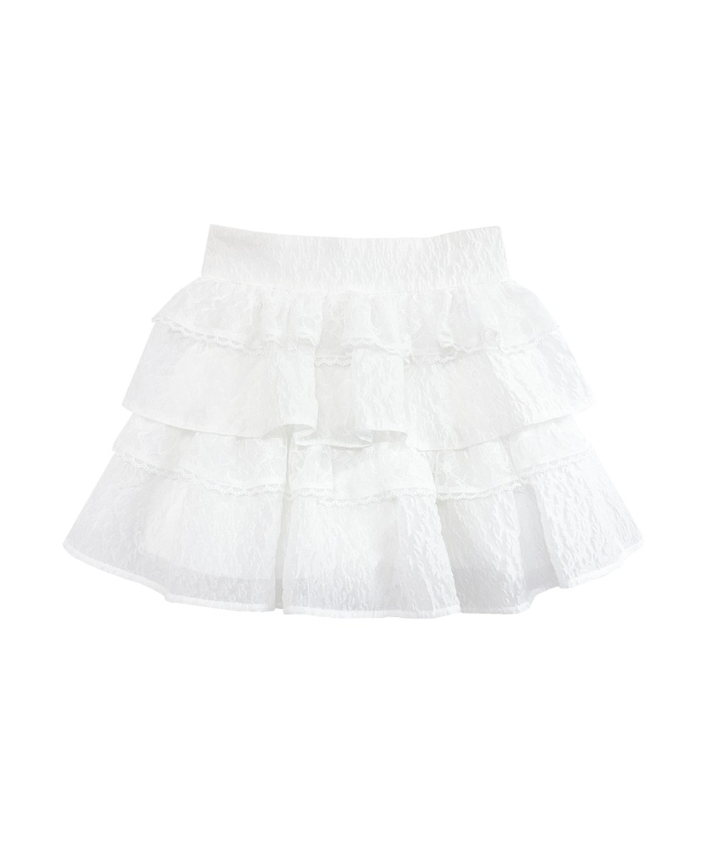 jacquard tiered mini skirt pants