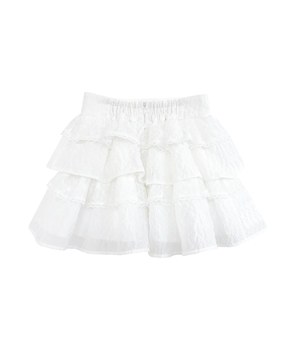 jacquard tiered mini skirt pants