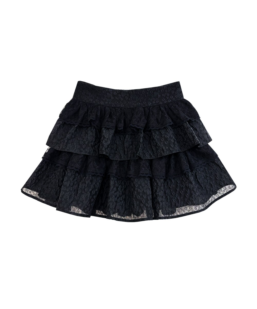jacquard tiered mini skirt pants
