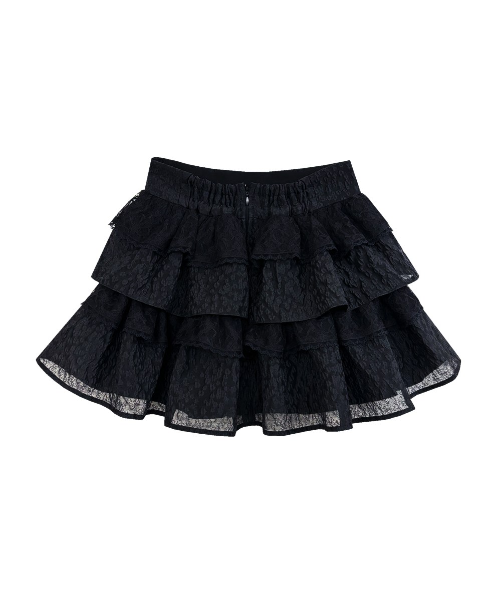 jacquard tiered mini skirt pants