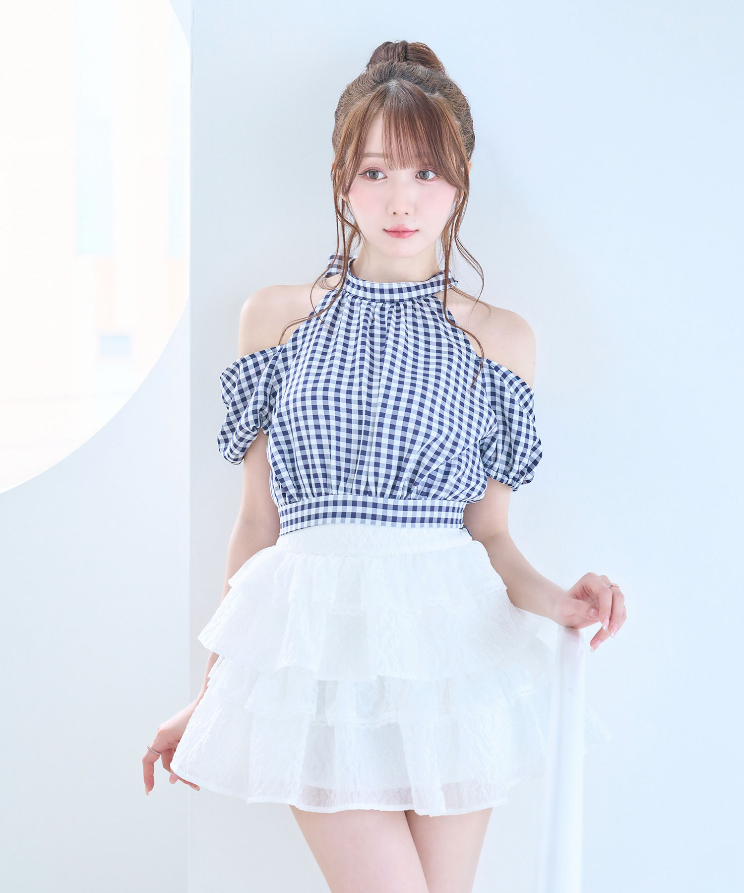 【即日発送】ロゼミューズ　gingham ame sleeve tops gingham ame sleeve tops – BUNNY APARTMENT