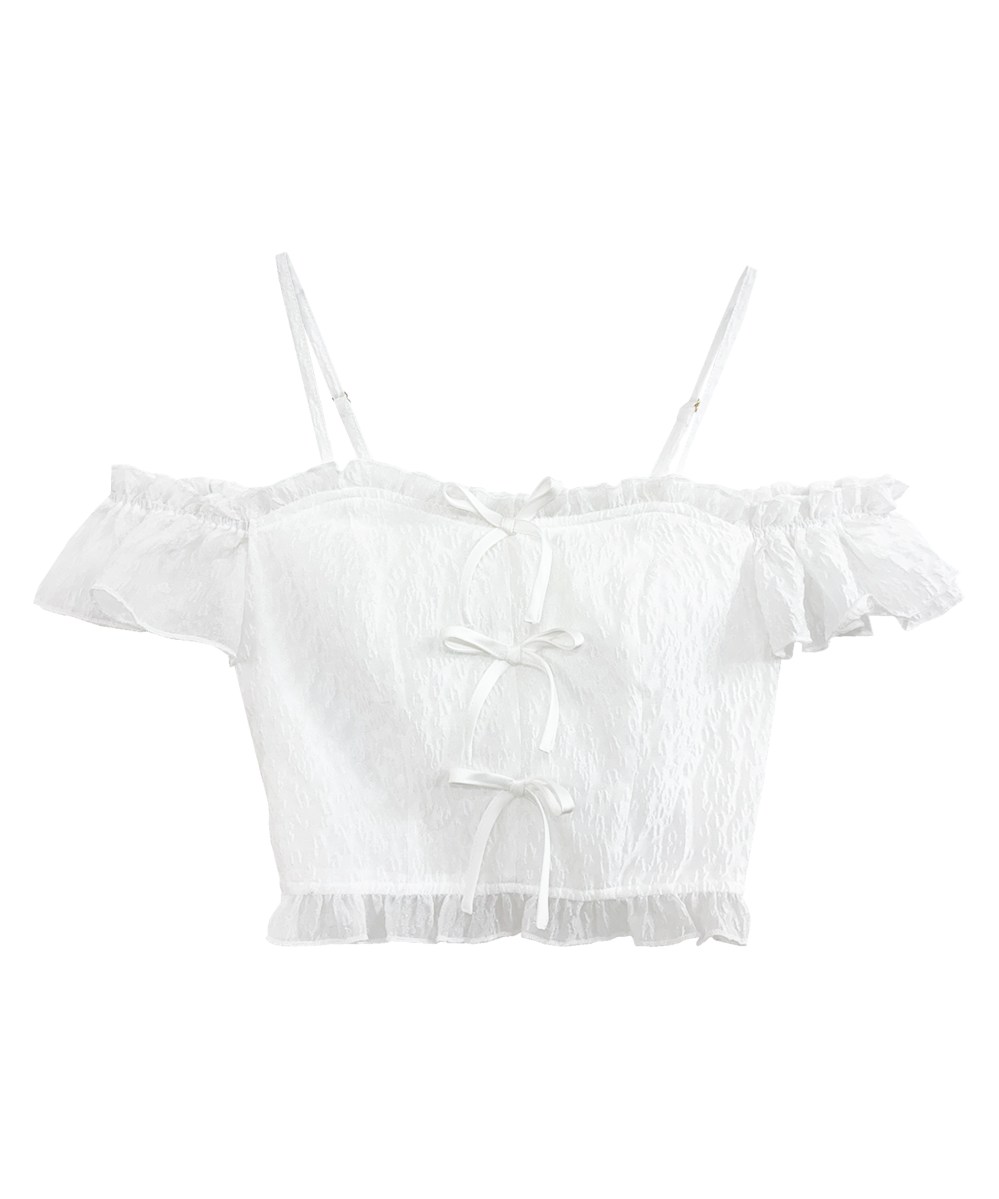 front ribbon cami tops