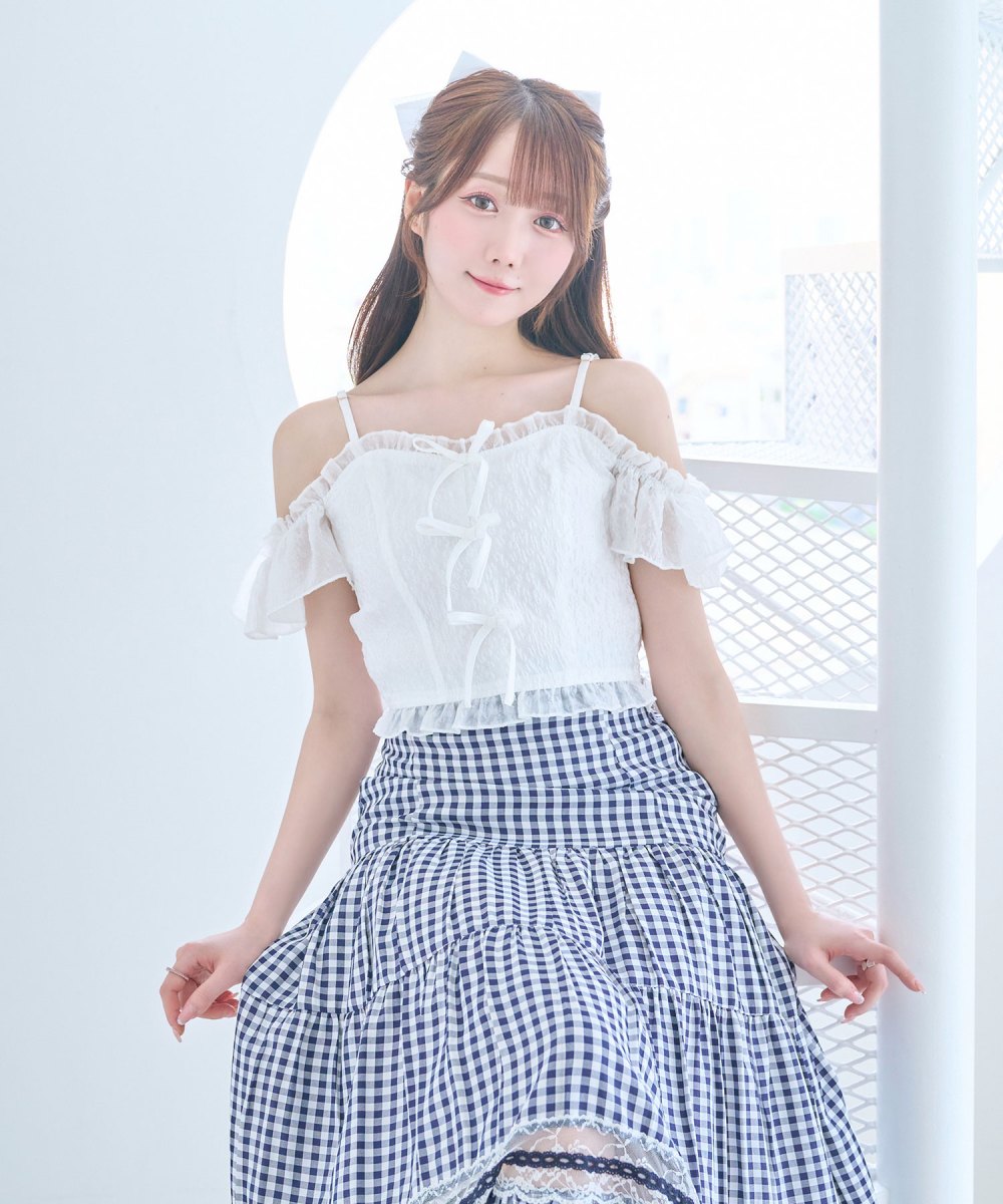 front ribbon cami tops