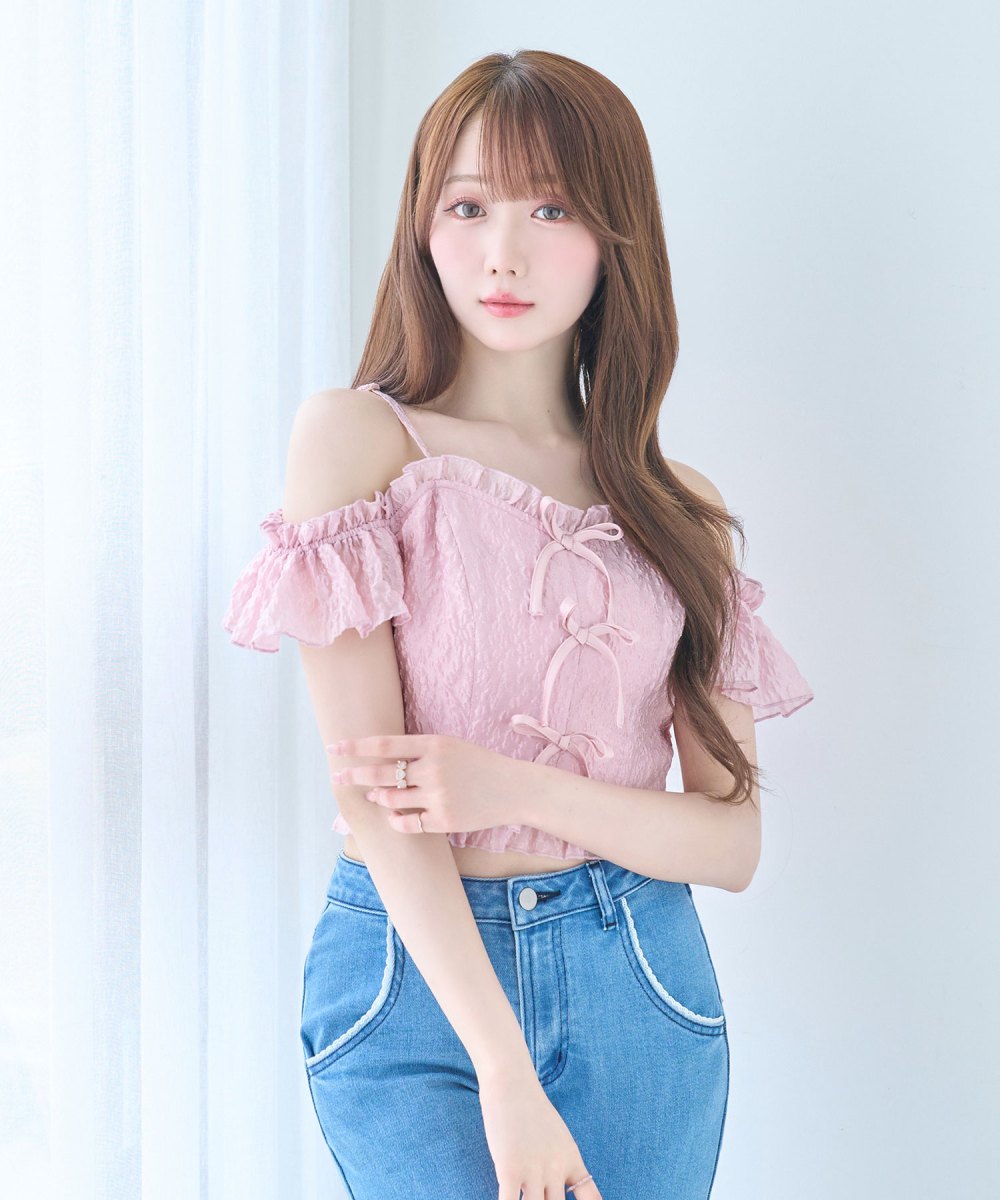 front ribbon cami tops