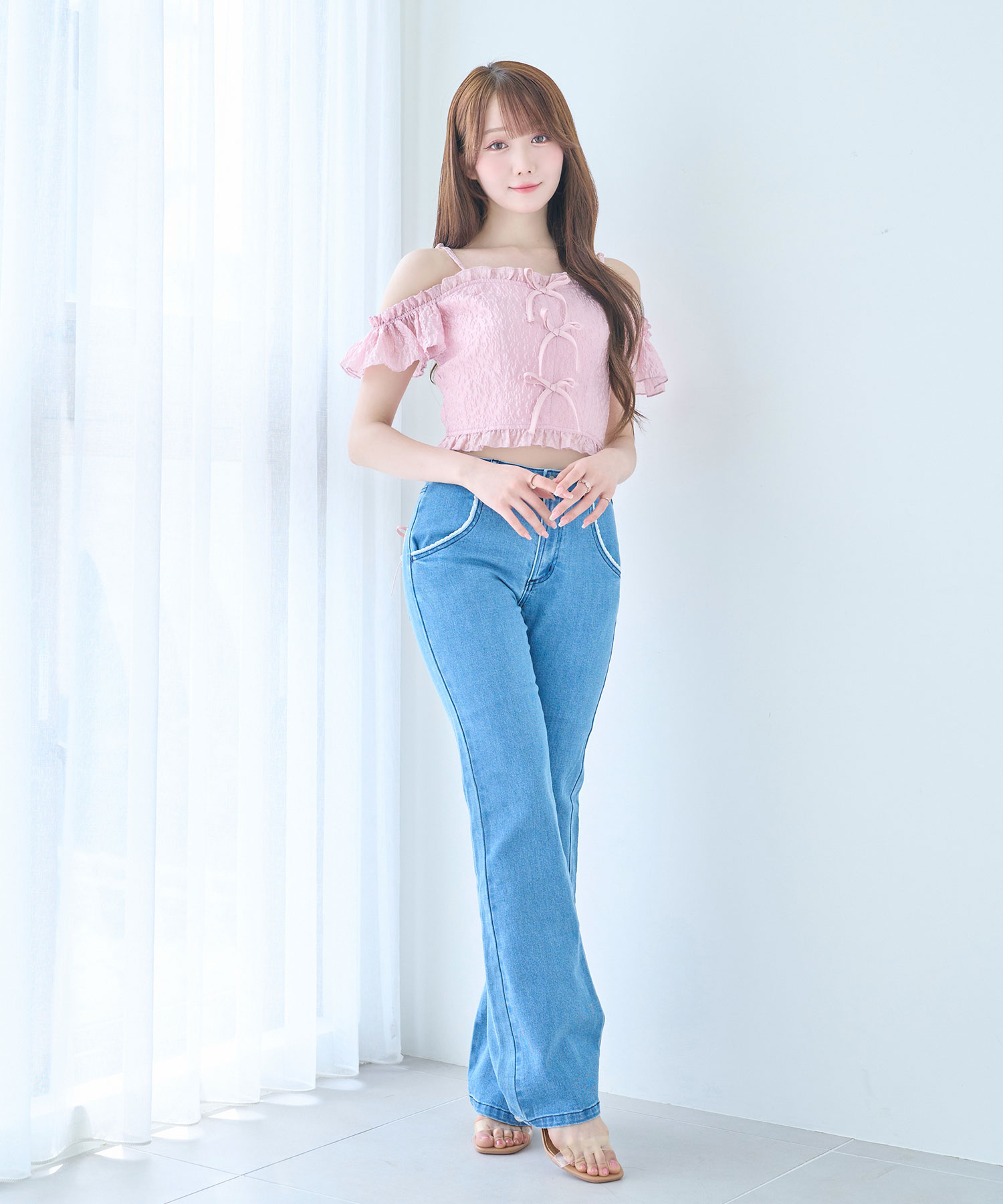 Rosé Muse ロゼミューズ front ribbon cami tops Rosé Muse ロゼミューズ front ribbon cami tops Front ribbon
