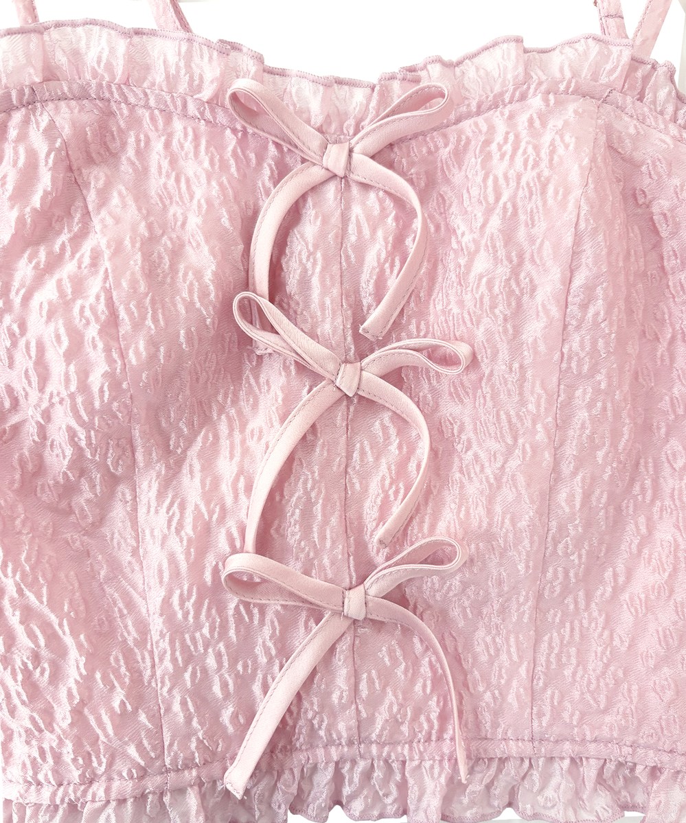 front ribbon cami tops