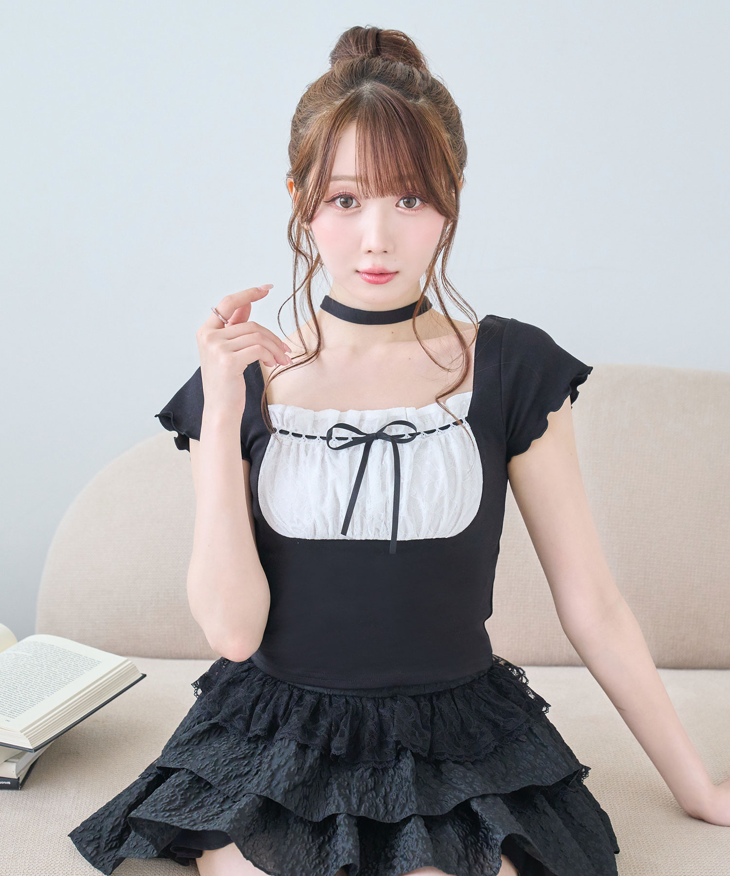 ロゼミューズ bust design tops with stole 赤 bust design tops with stole – BUNNY APARTMENT