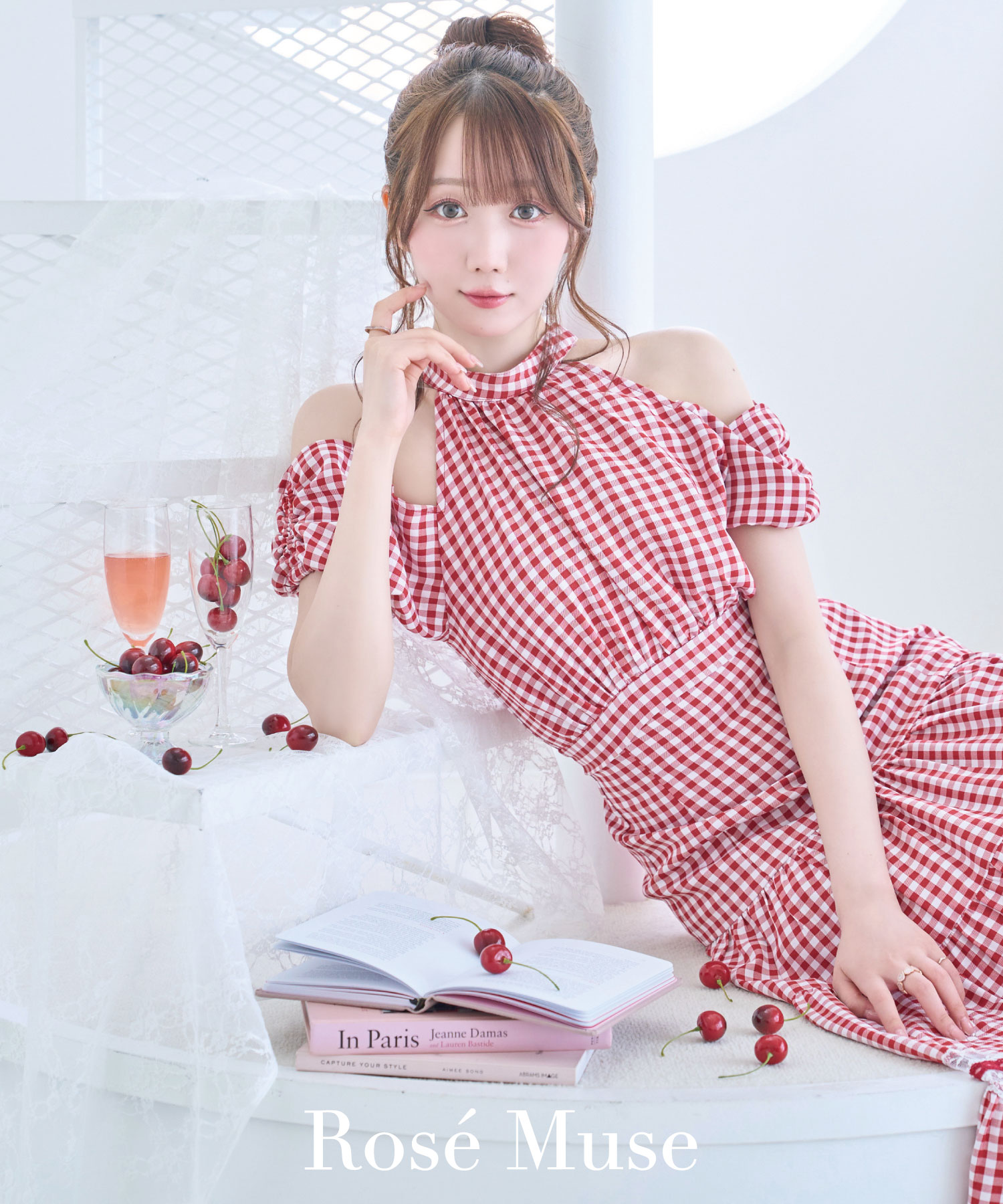 rosemuse jacquard check dress ピンク ロゼミューズ Jacquard check
