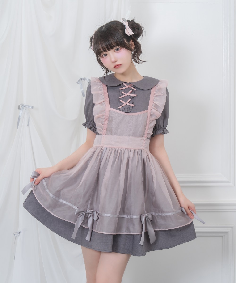 シアーエプロンセットワンピース