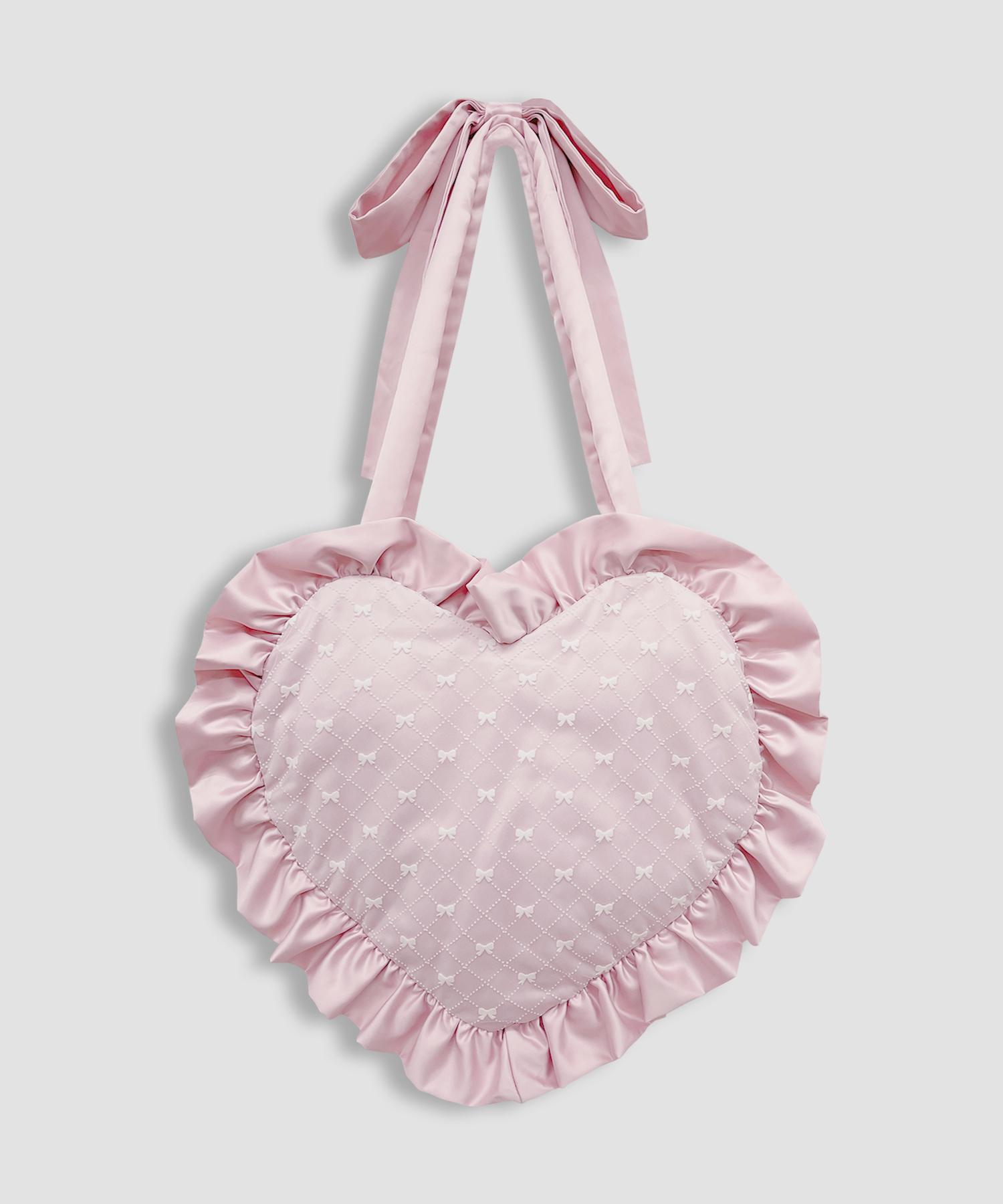 ハンドルリボンフロッキーハートバッグ