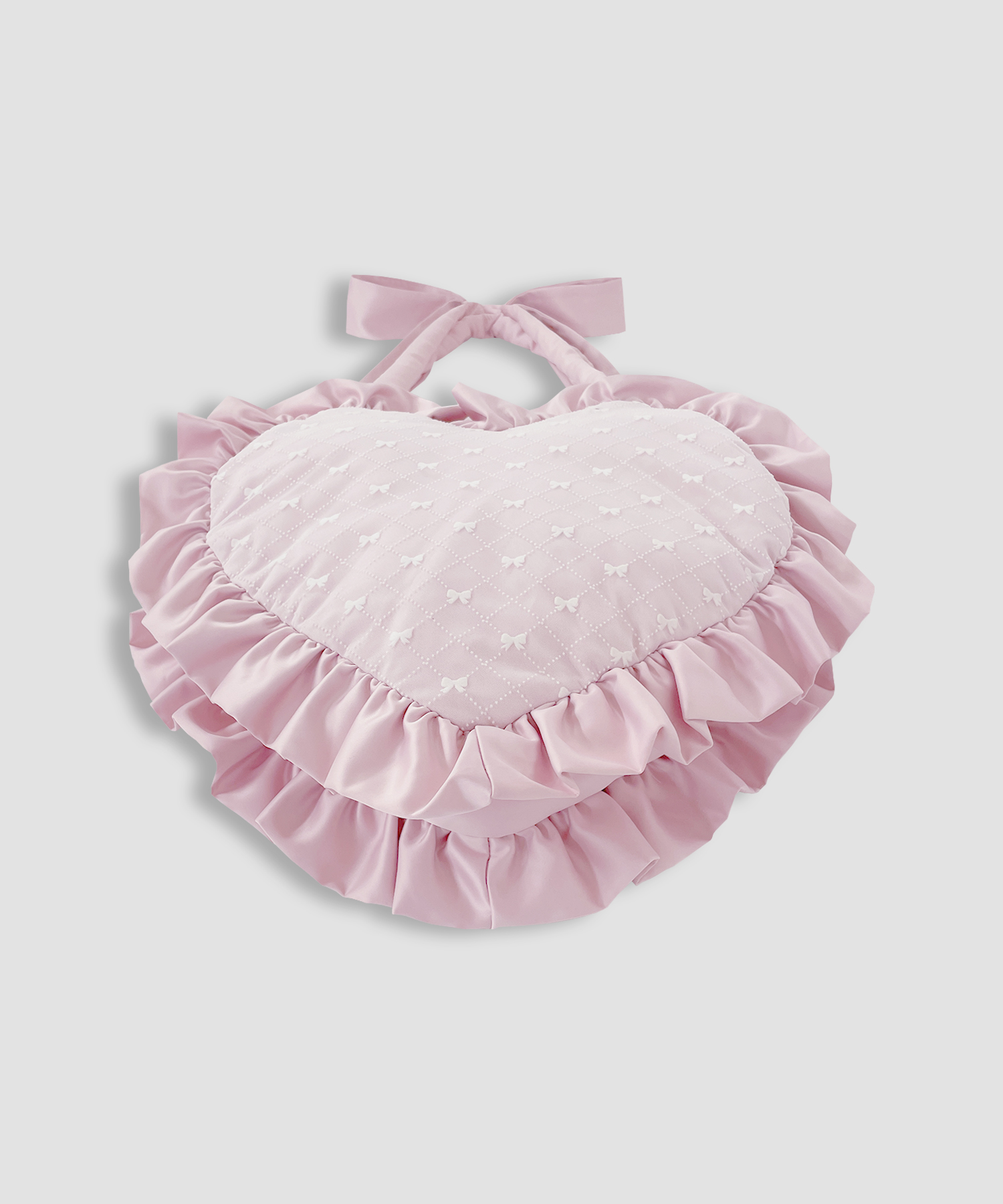 ハンドルリボンフロッキーハートバッグ