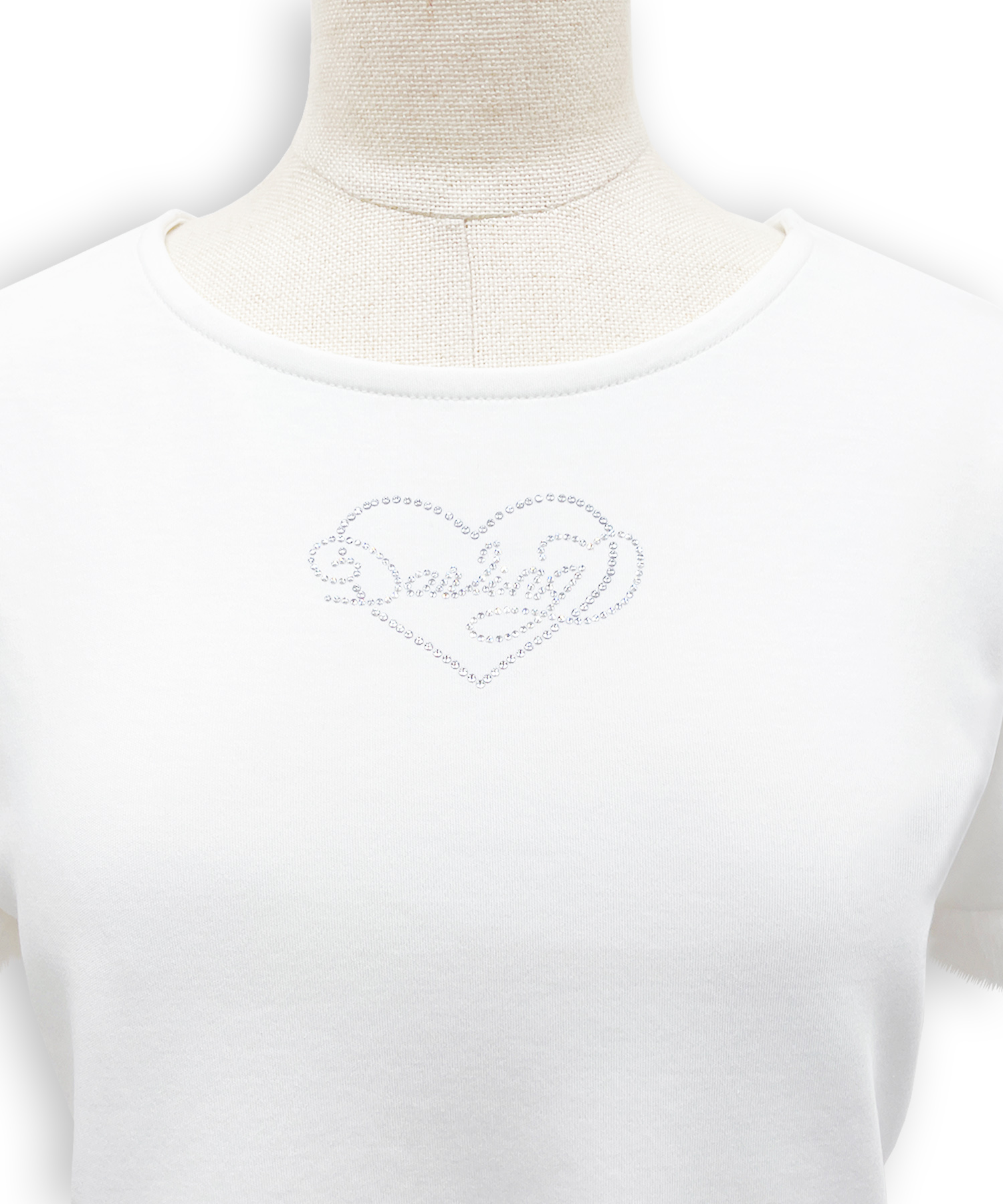 エコファー付きラインストーンTシャツ