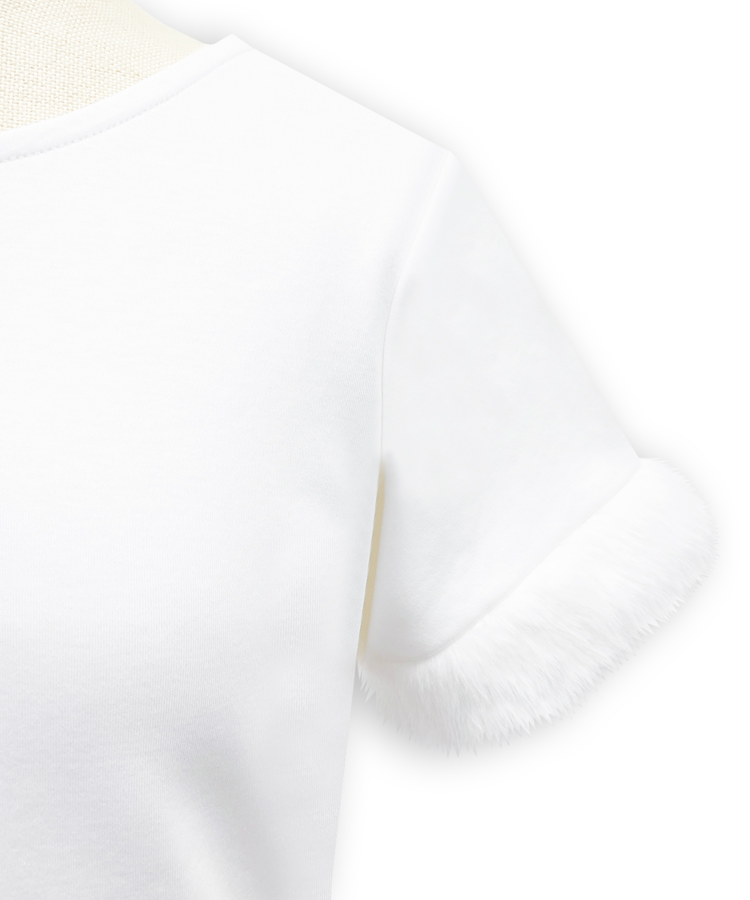 エコファー付きラインストーンTシャツ