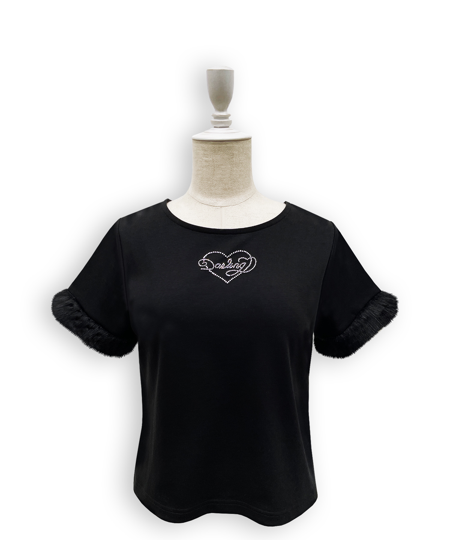 エコファー付きラインストーンTシャツ