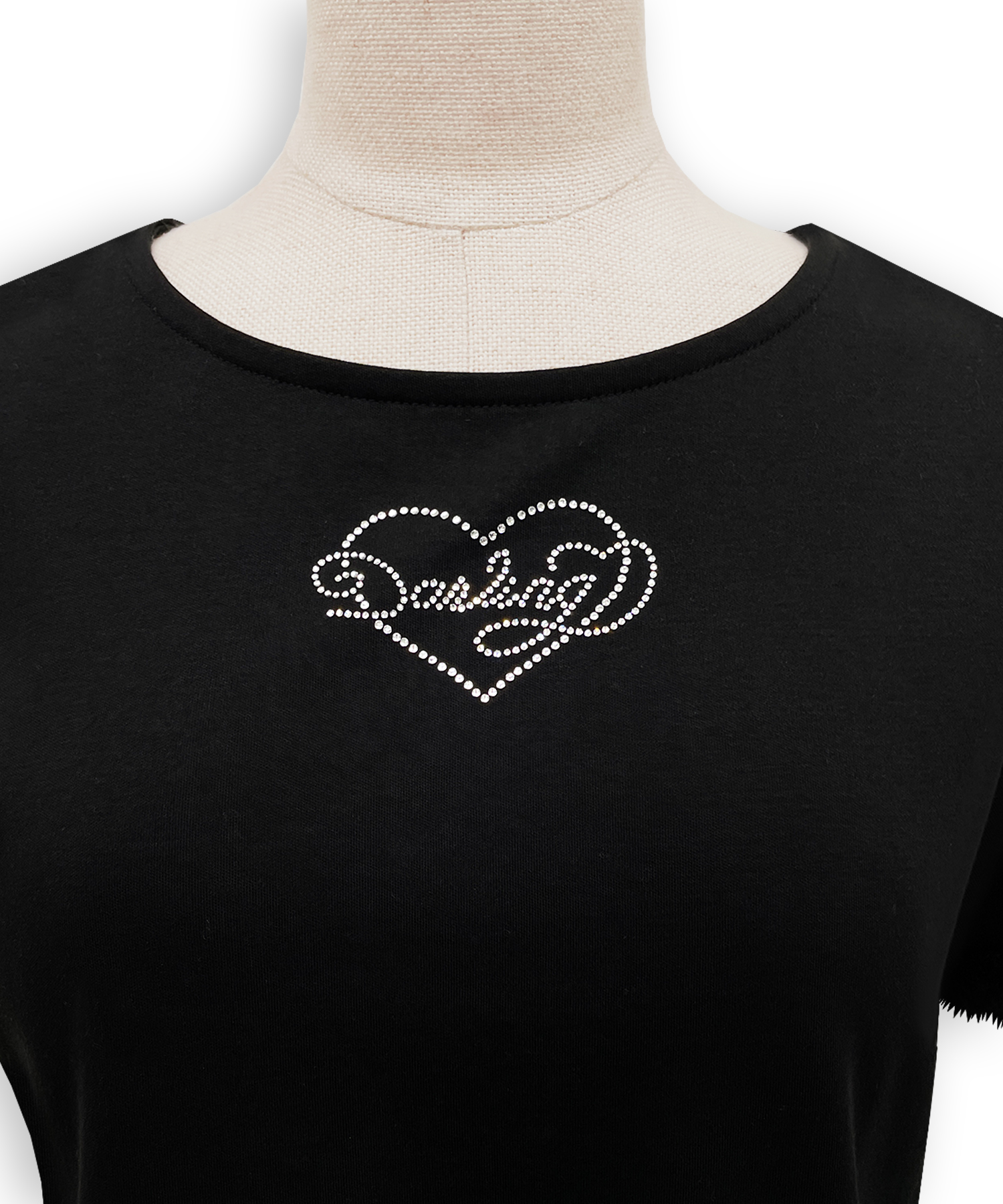 エコファー付きラインストーンTシャツ