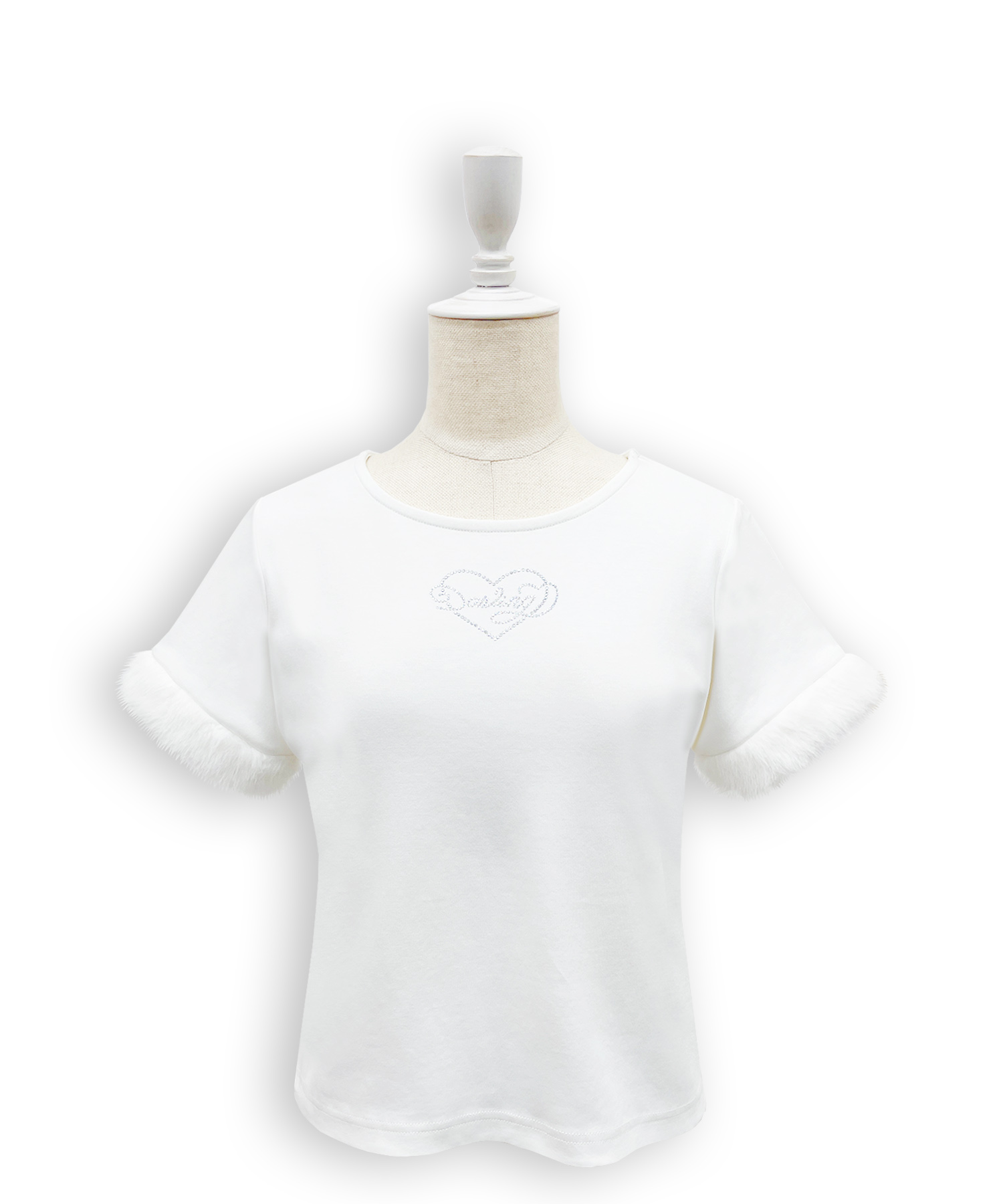 エコファー付きラインストーンTシャツ