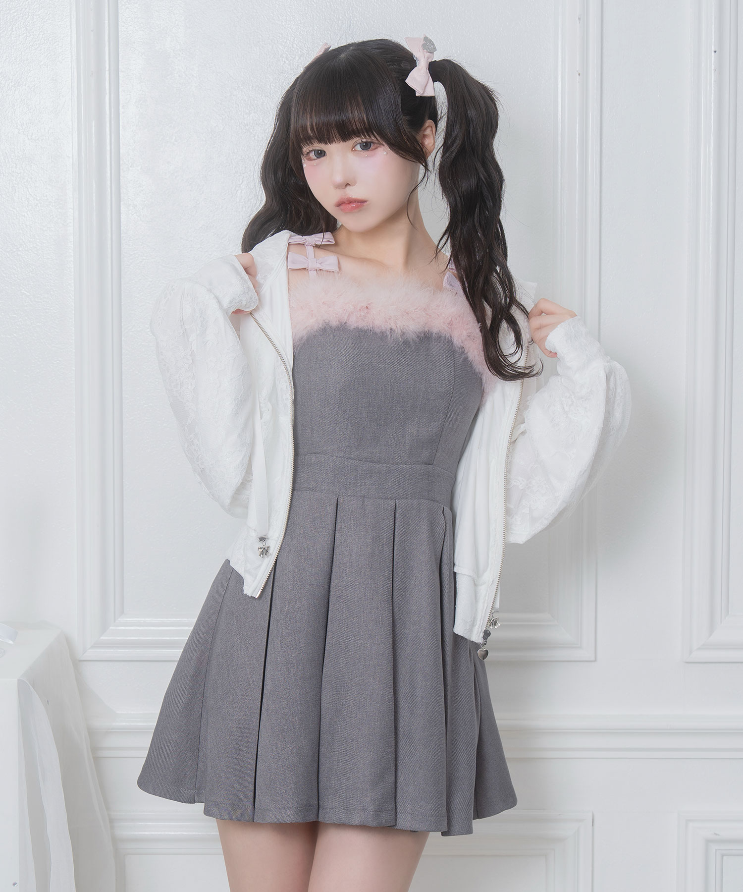 BUBBLES フロントリボンパーカー BUBBLES】リボンエンジェルパーカー | sparkling mall online store