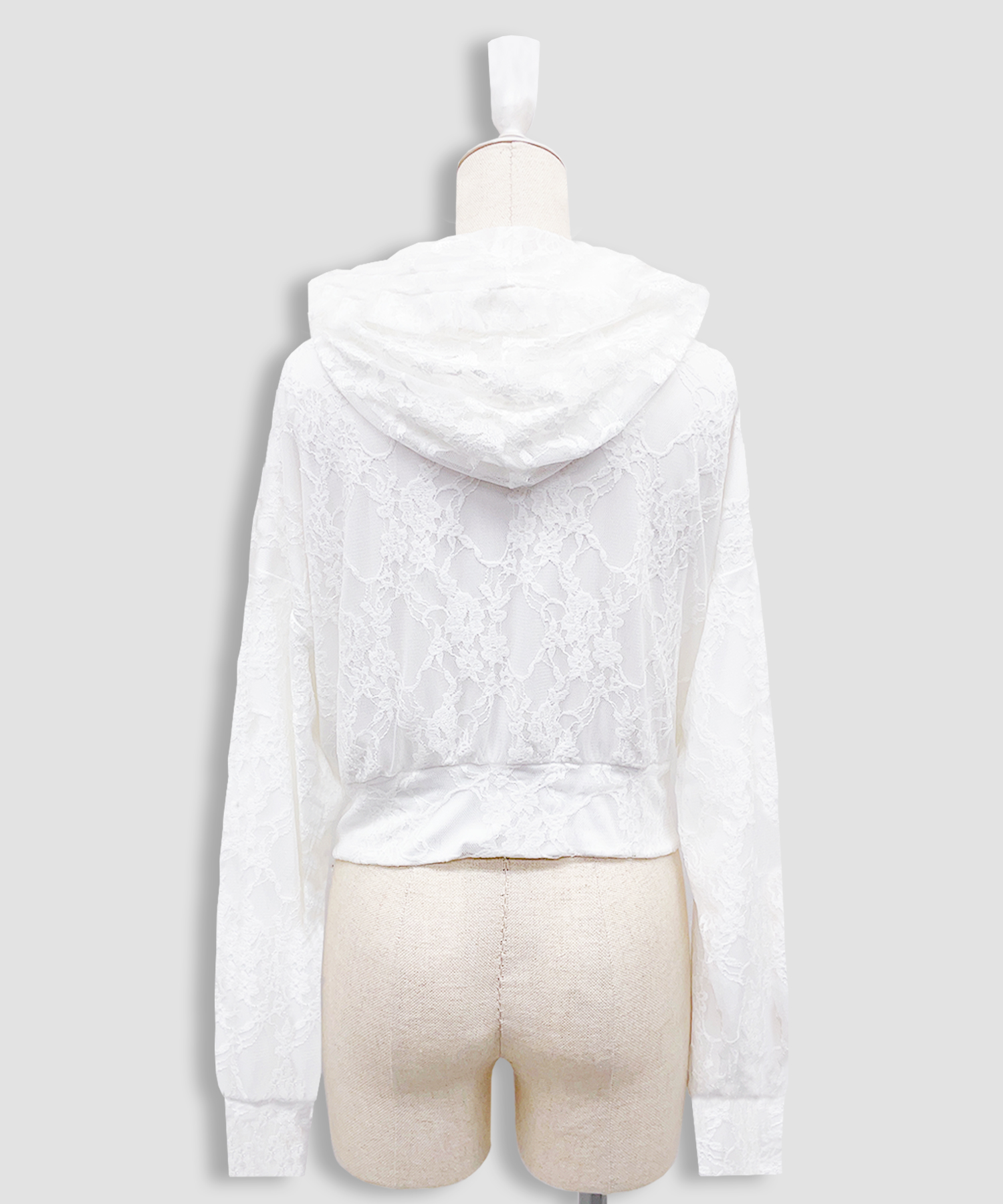 リボンチャームレースパーカー