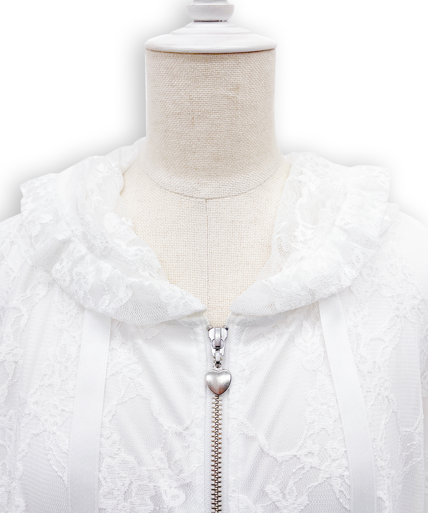 リボンチャームレースパーカー