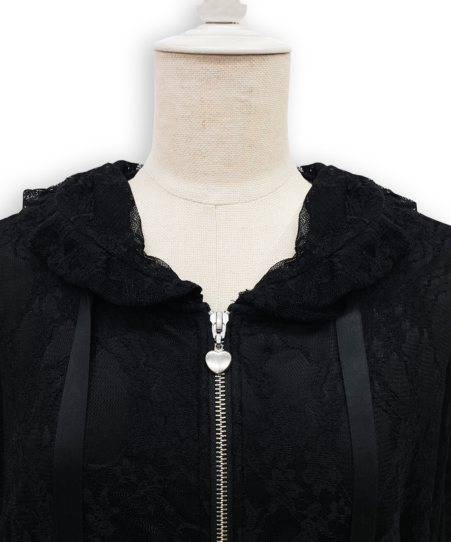 リボンチャームレースパーカー