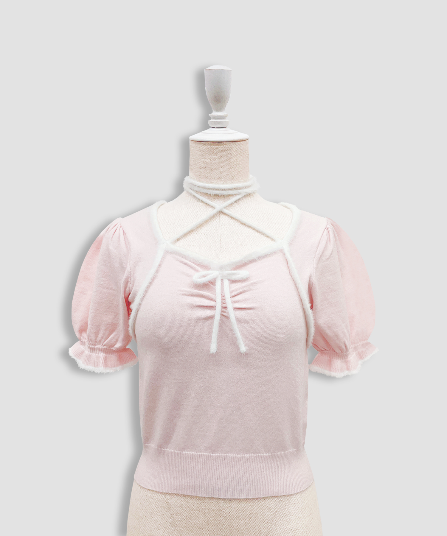 ポイントシャギー配色ニット