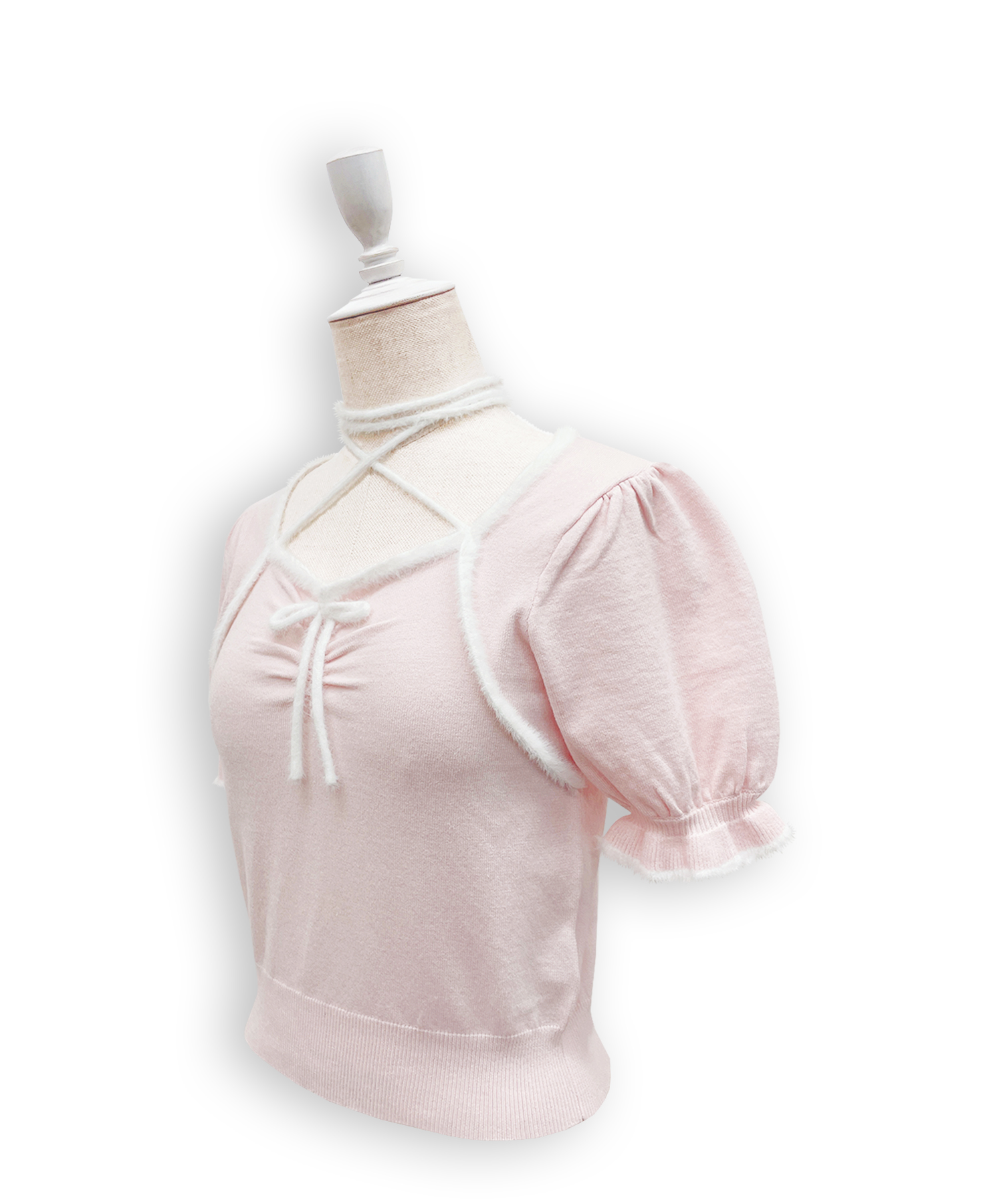 ポイントシャギー配色ニット