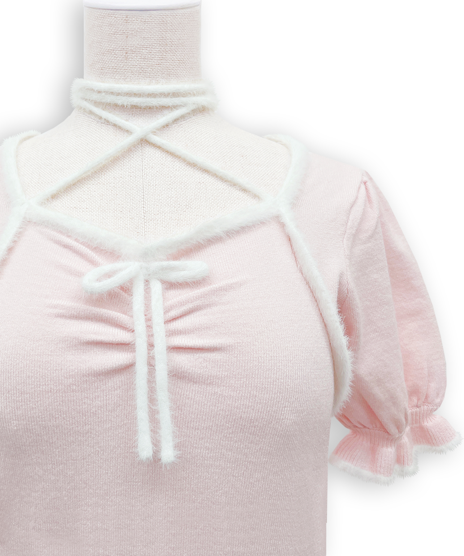 ポイントシャギー配色ニット