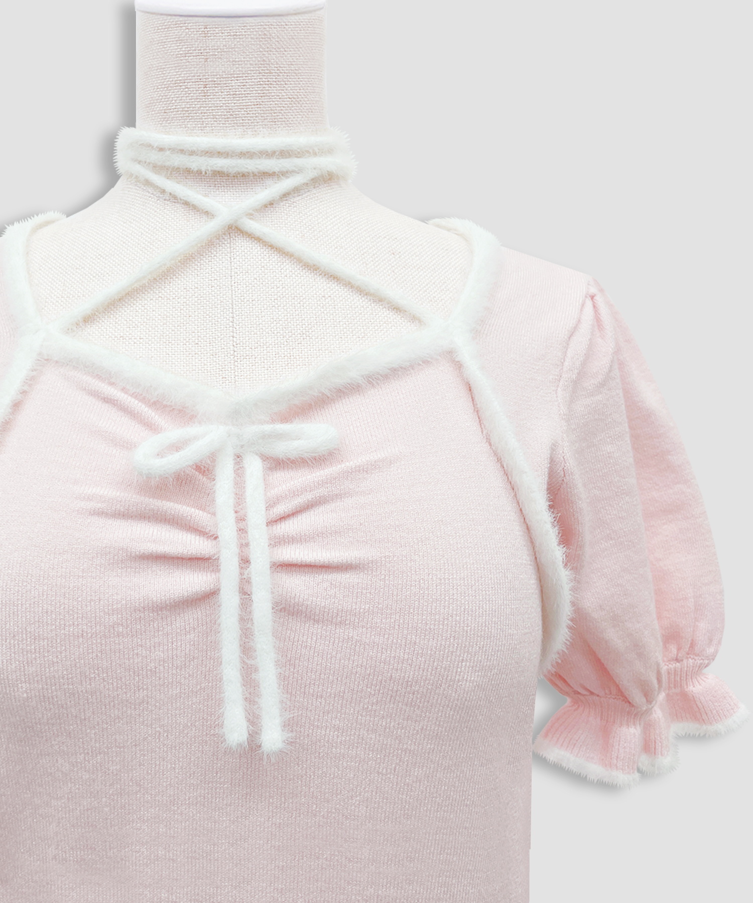 ポイントシャギー配色ニット