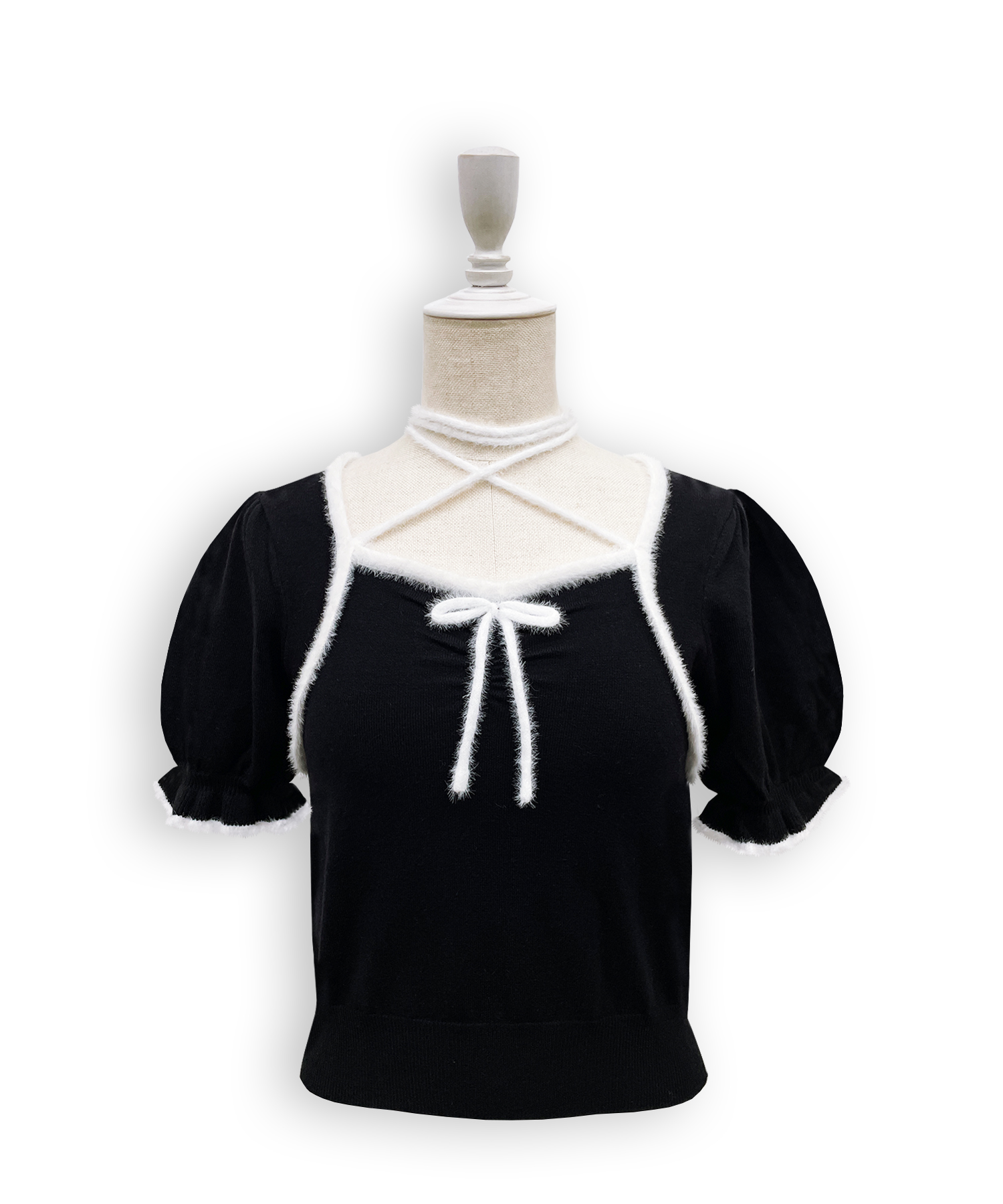 ポイントシャギー配色ニット