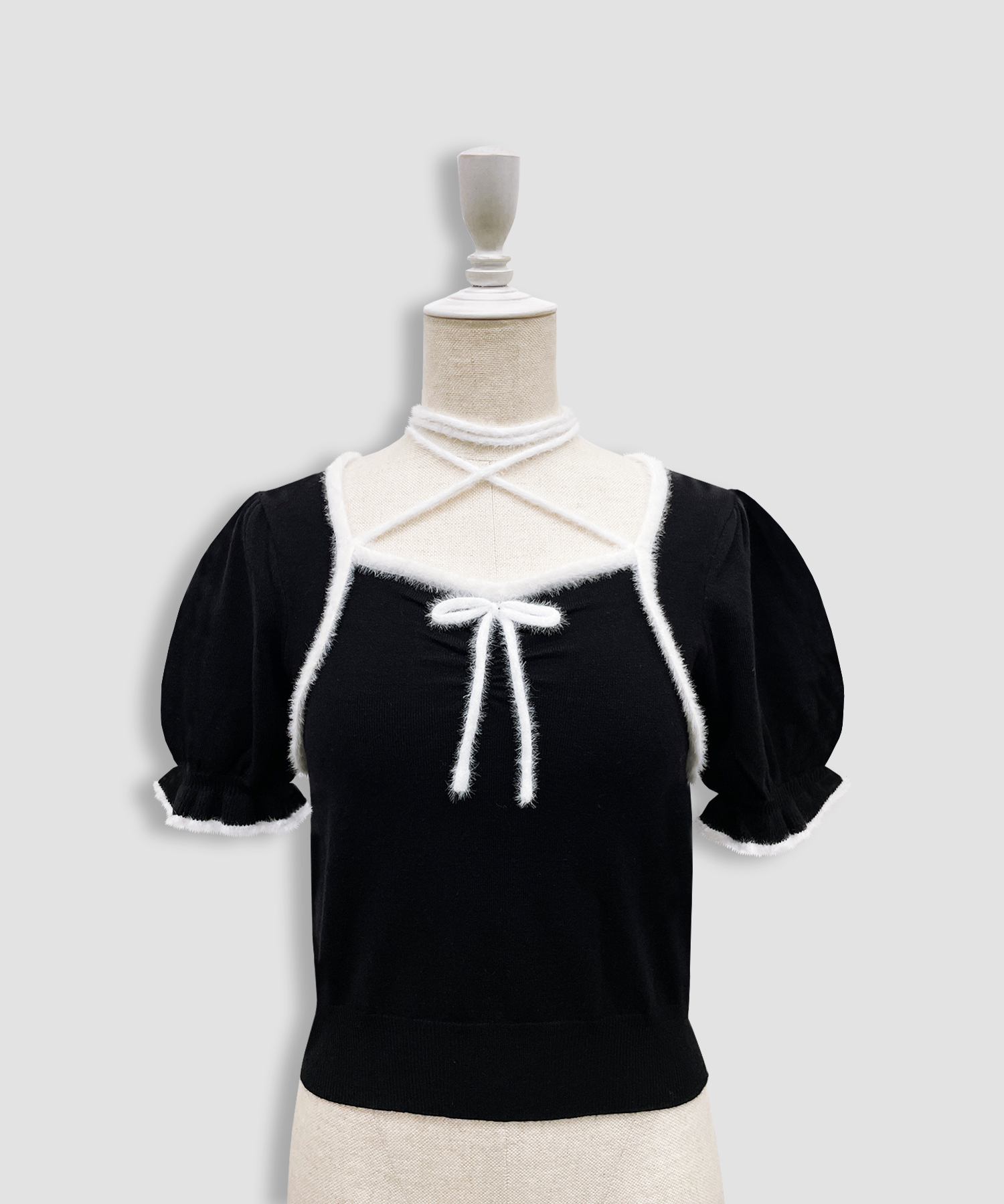 ポイントシャギー配色ニット