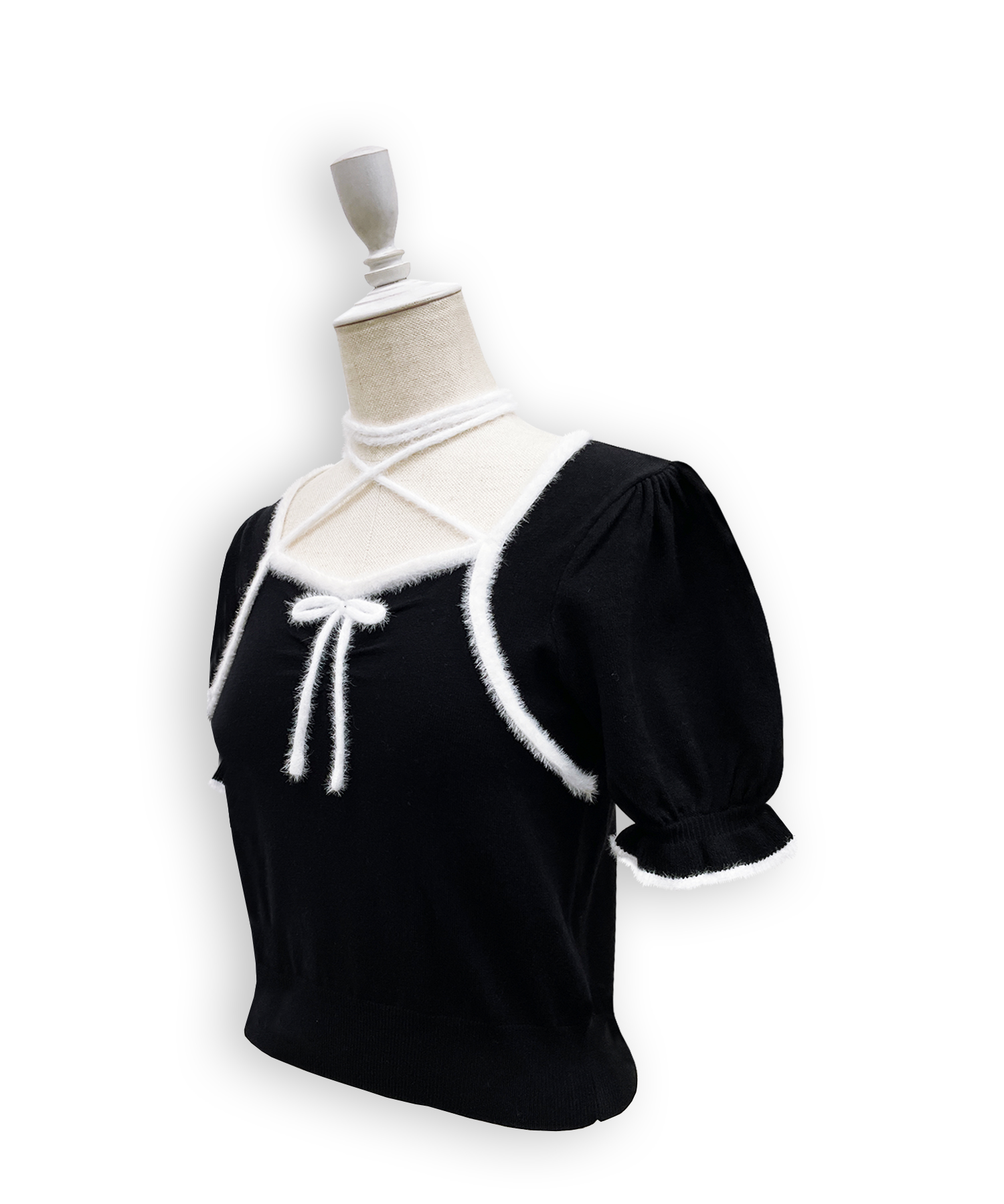 ポイントシャギー配色ニット