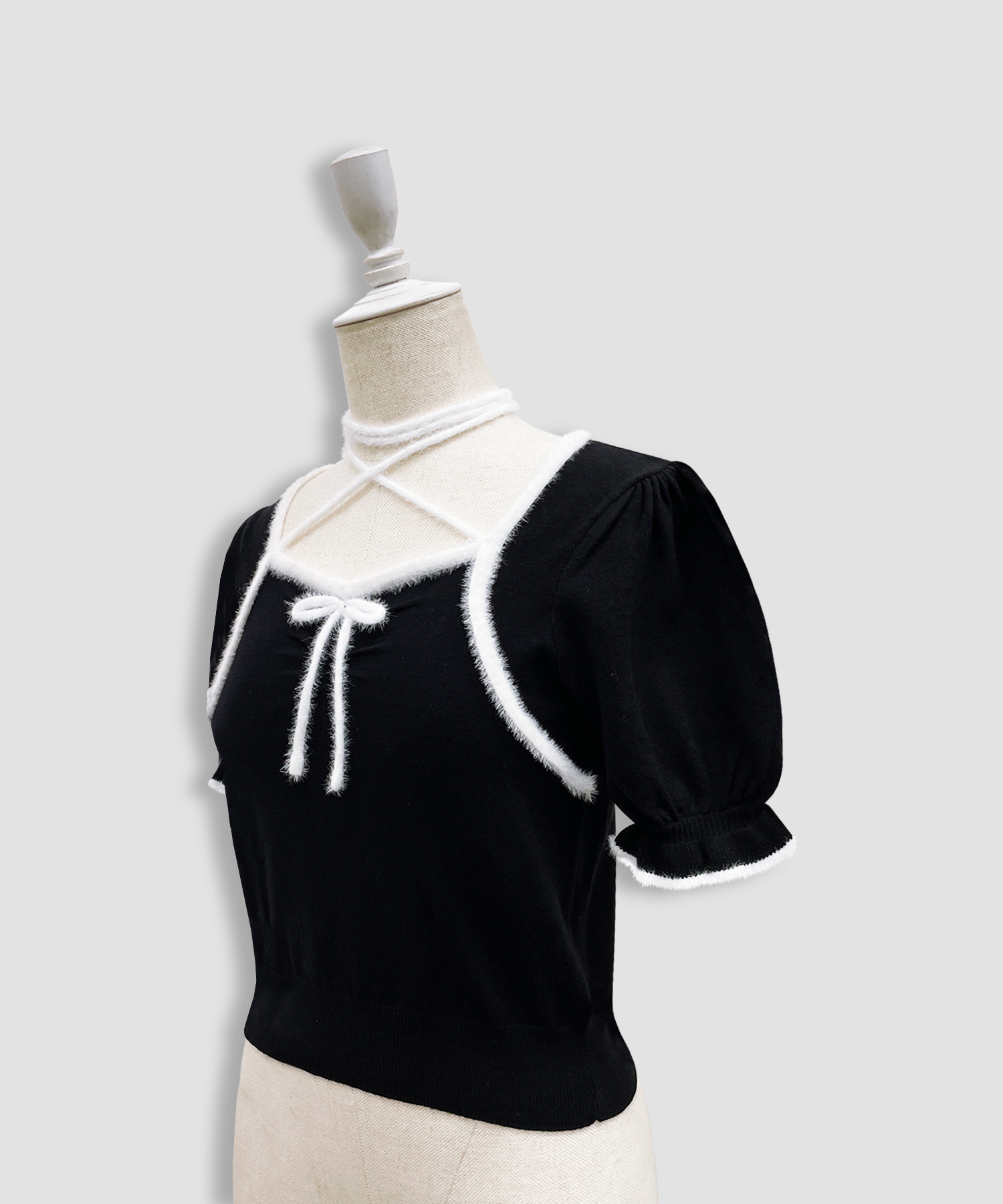 ポイントシャギー配色ニット